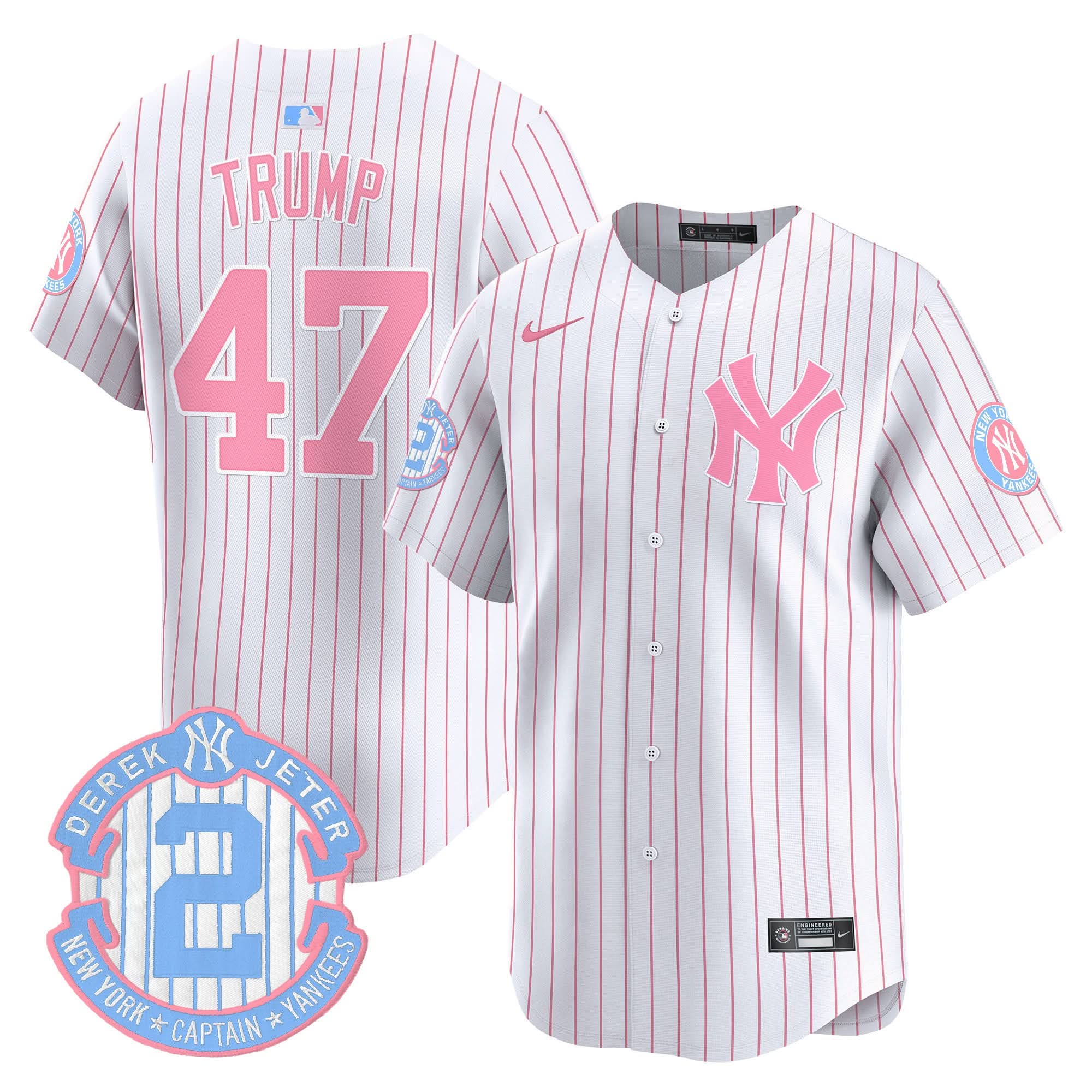 NYY Bubblegum Pink Vapor Premier Limited Jersey - Stitched