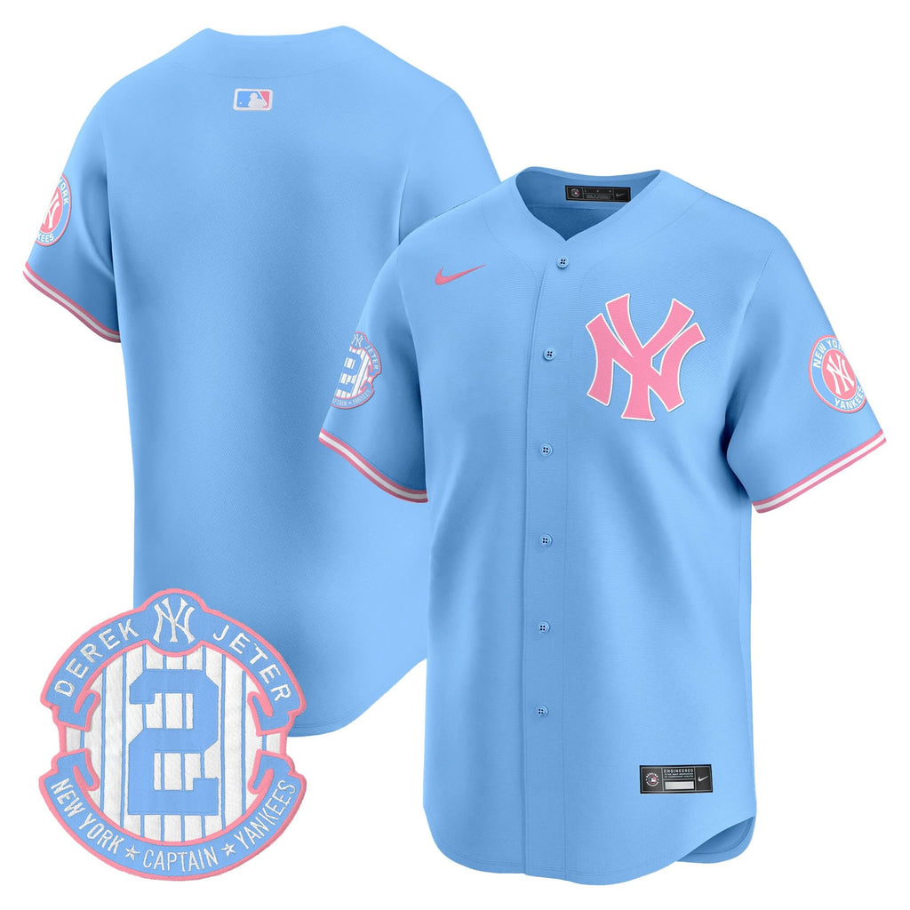 NYY Bubblegum Pink Vapor Premier Limited Jersey - Stitched
