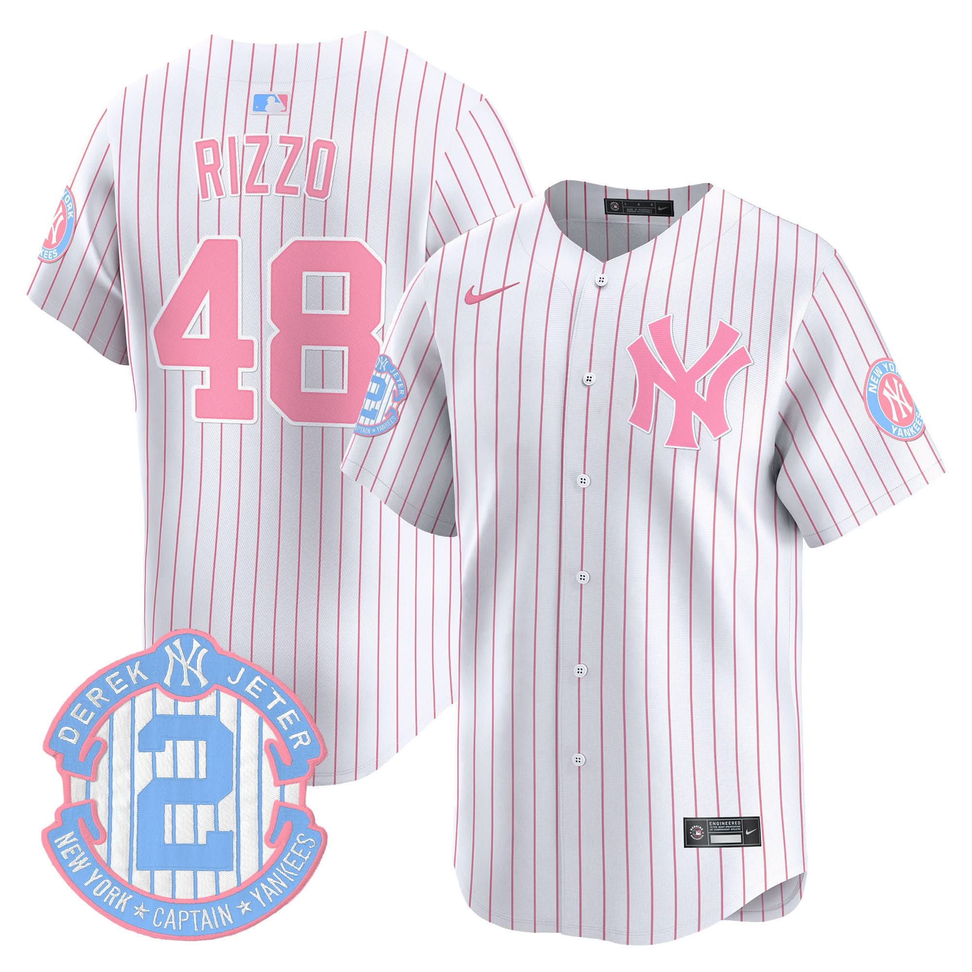 NYY Bubblegum Pink Vapor Premier Limited Jersey - Stitched
