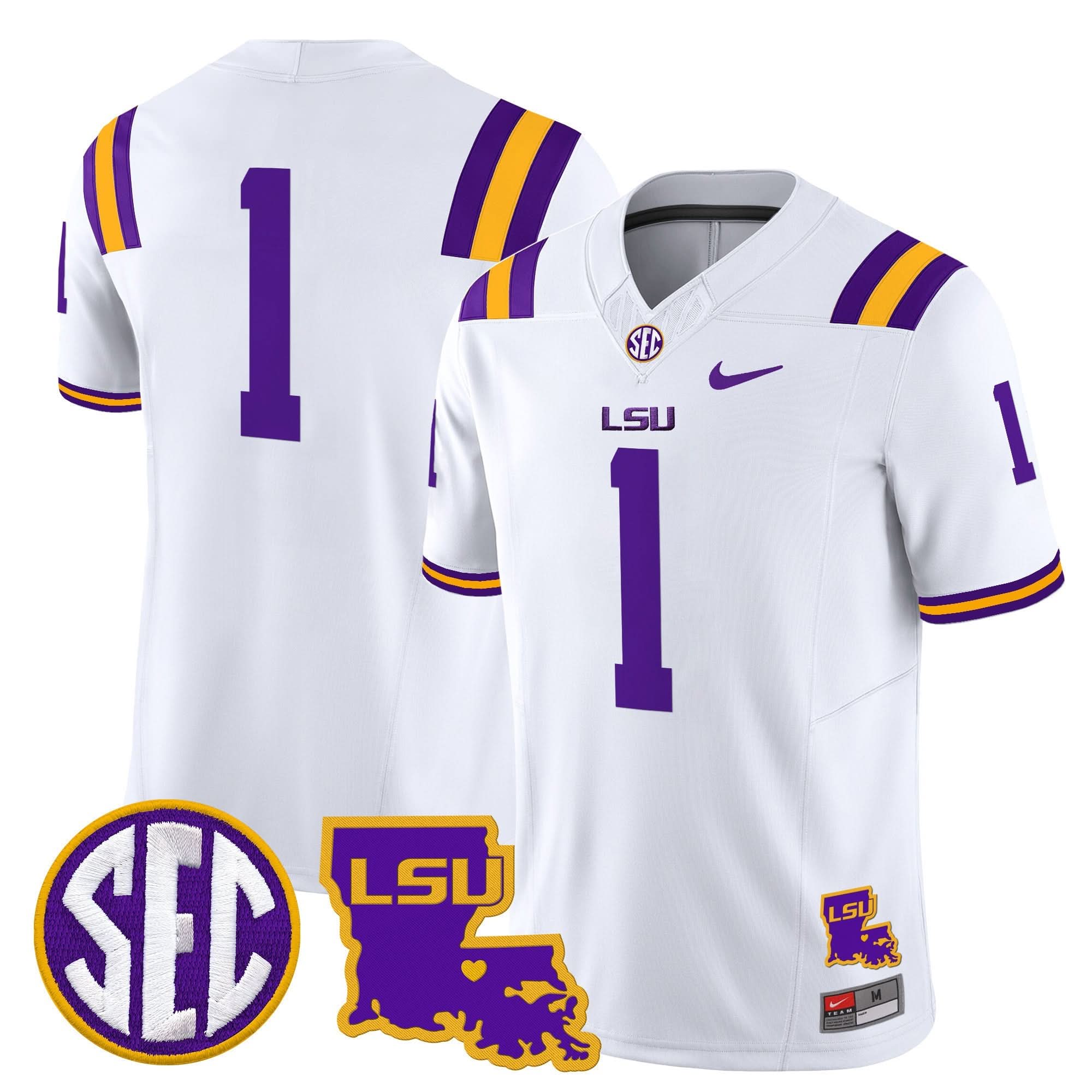 LSU 2025 Louisiana Patch Vapor Limited Jersey