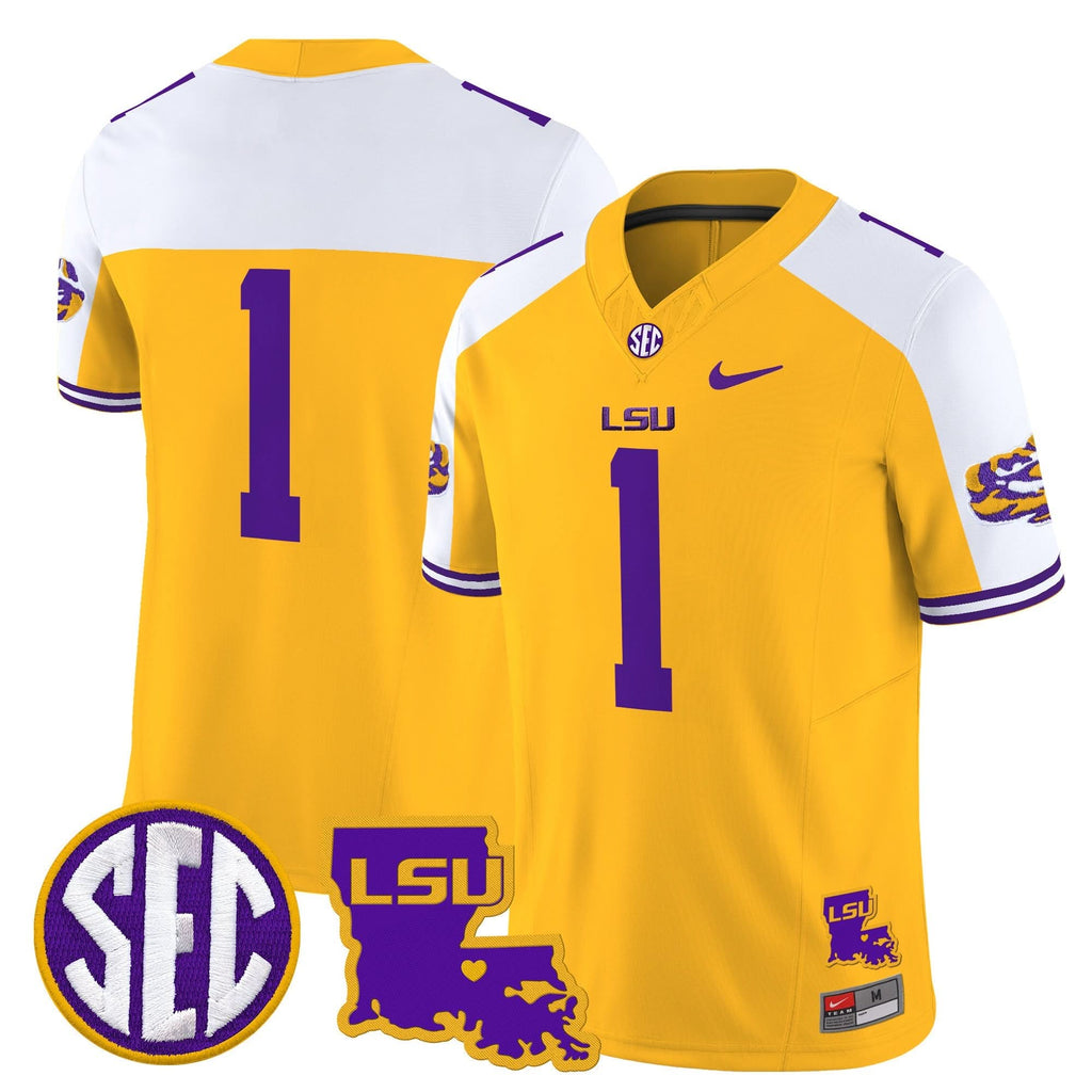 LSU 2025 Louisiana Patch Vapor Limited Jersey
