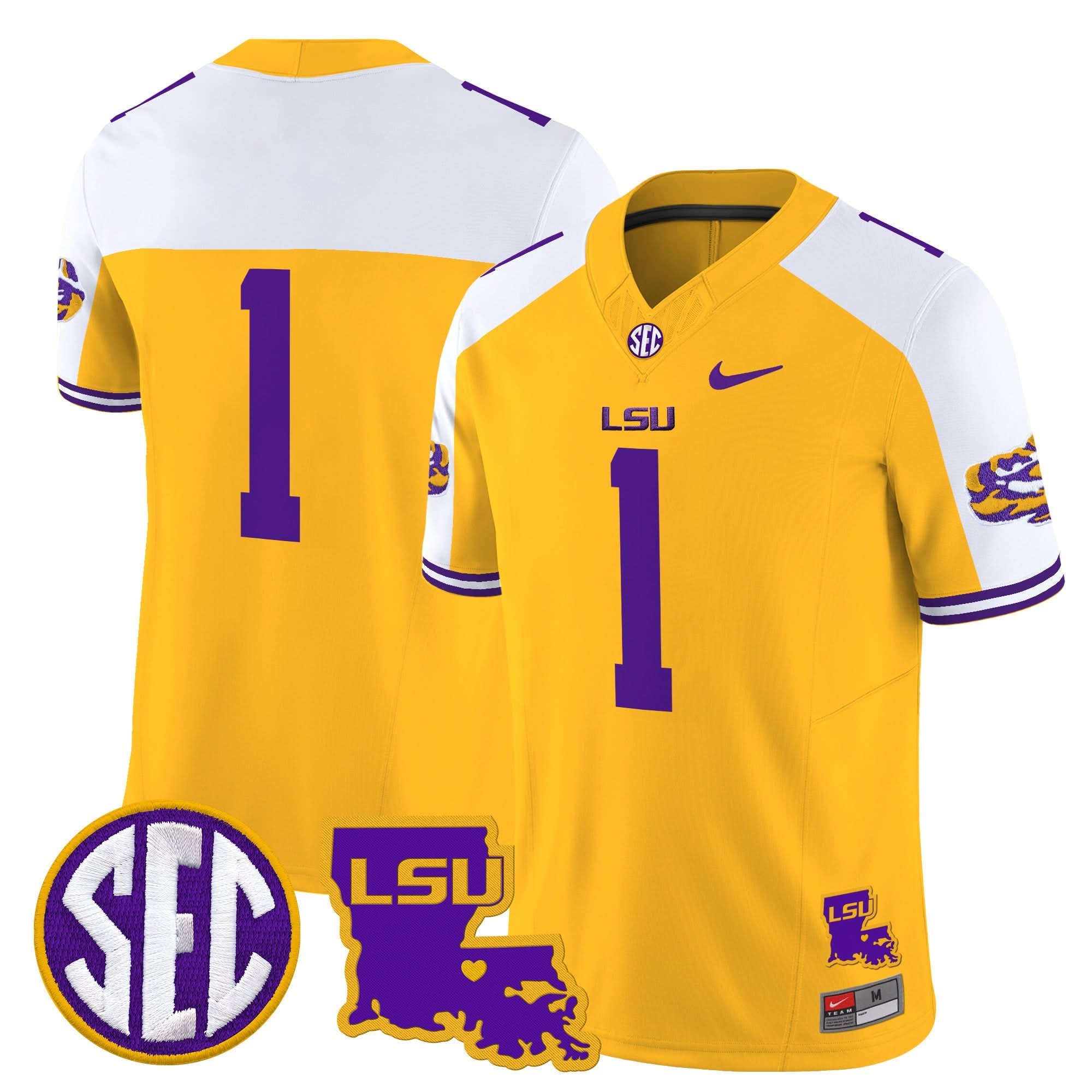 LSU 2025 Louisiana Patch Vapor Limited Jersey