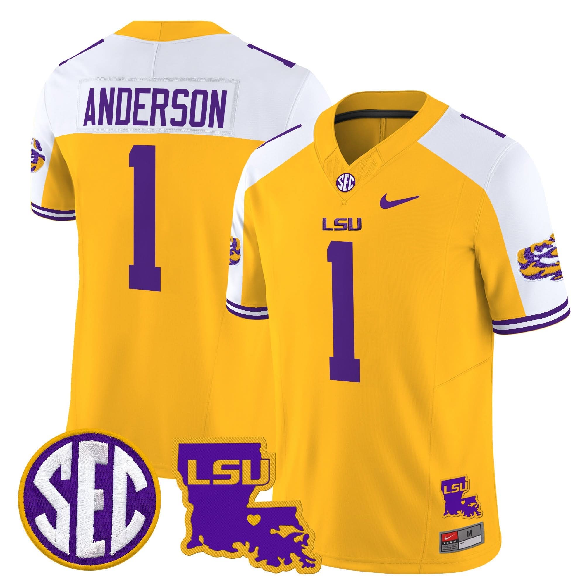 LSU 2025 Louisiana Patch Vapor Limited Jersey