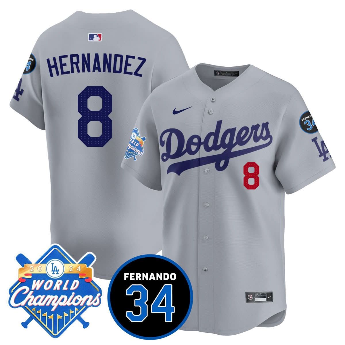 LA LAD - World Series Champions 2024/Fernando Valenzuela Memorial Jersey - Stitched