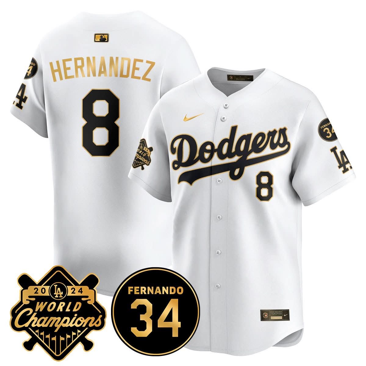 LA LAD - World Series Champions 2024/Fernando Valenzuela Memorial Jersey - Stitched