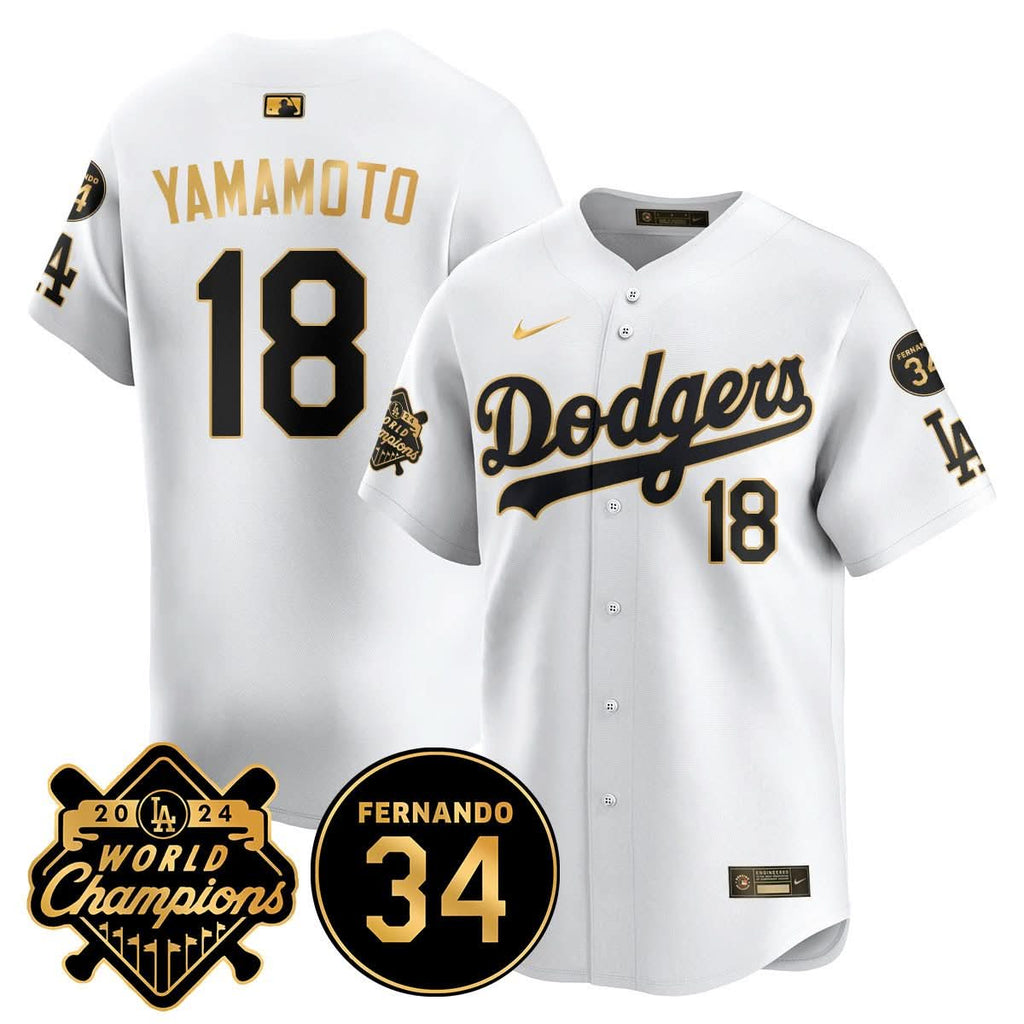 LA LAD - World Series Champions 2024/Fernando Valenzuela Memorial Jersey - Stitched