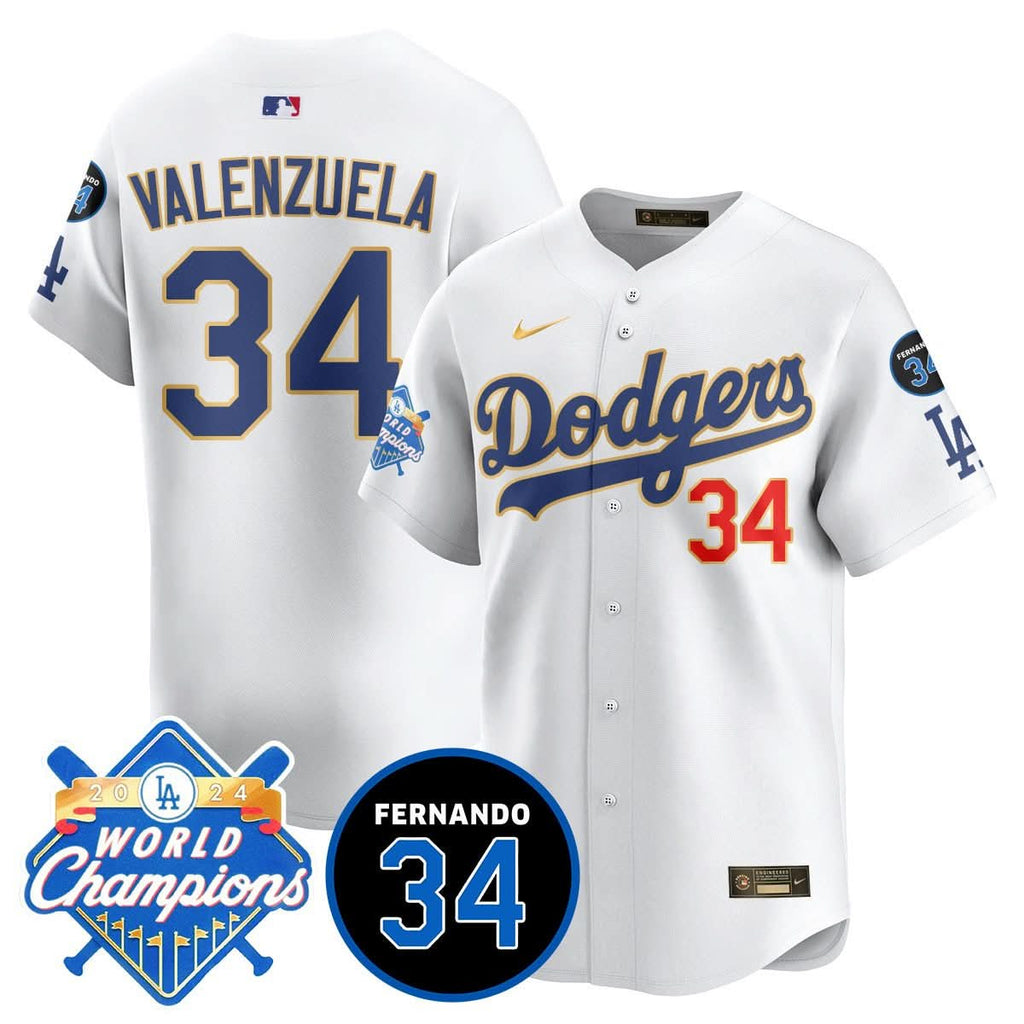 LA LAD - World Series Champions 2024/Fernando Valenzuela Memorial Jersey - Stitched