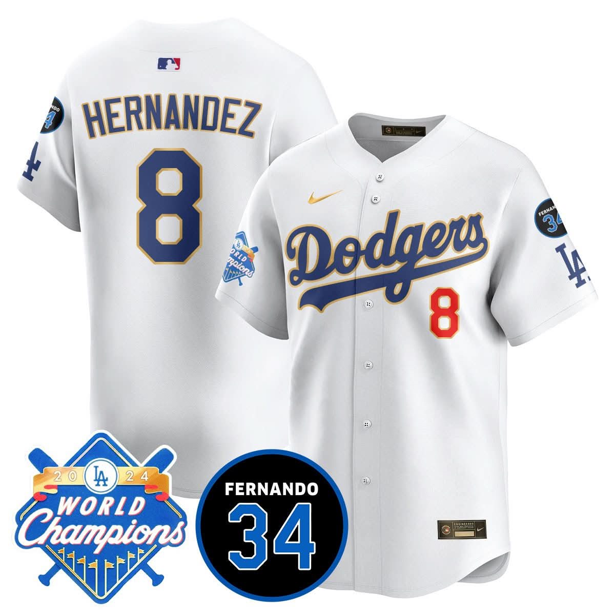 LA LAD - World Series Champions 2024/Fernando Valenzuela Memorial Jersey - Stitched