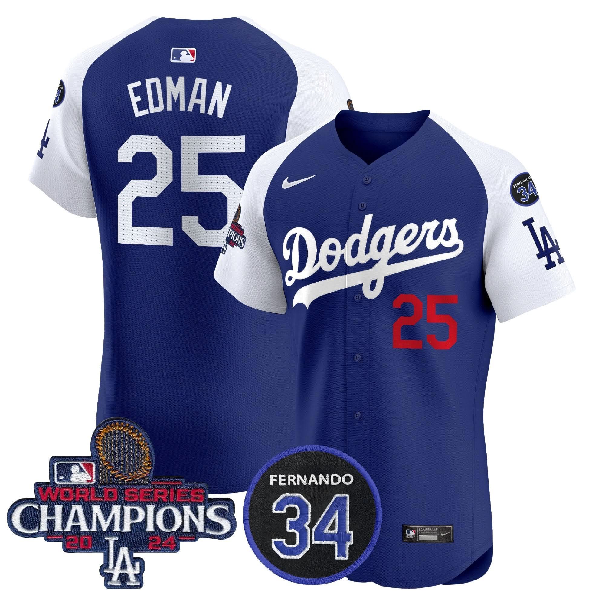 LAD 2024 World Series Champions Patch Vapor Premier Elite Jersey V2 - Stitched
