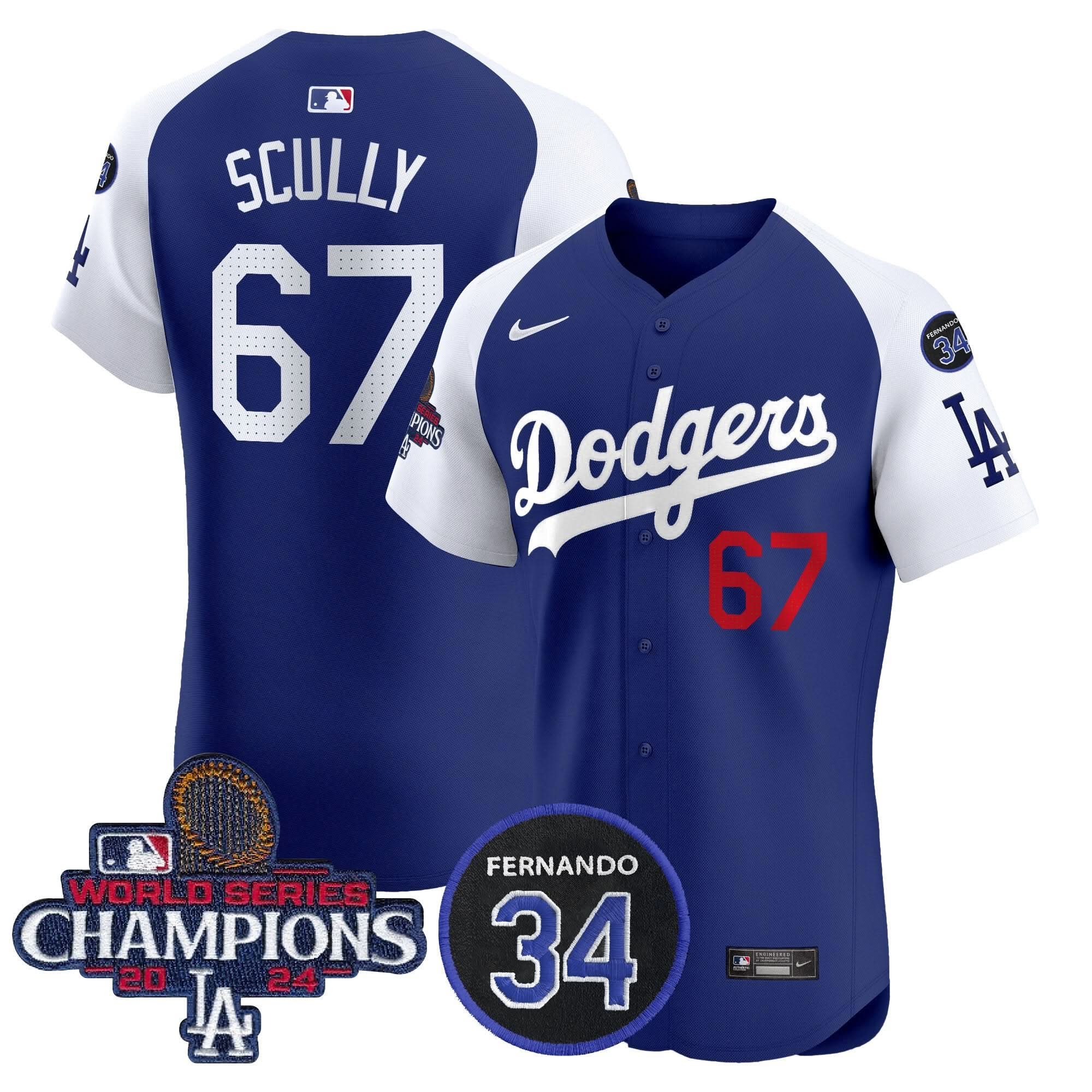 LAD 2024 World Series Champions Patch Vapor Premier Elite Jersey V2 - Stitched