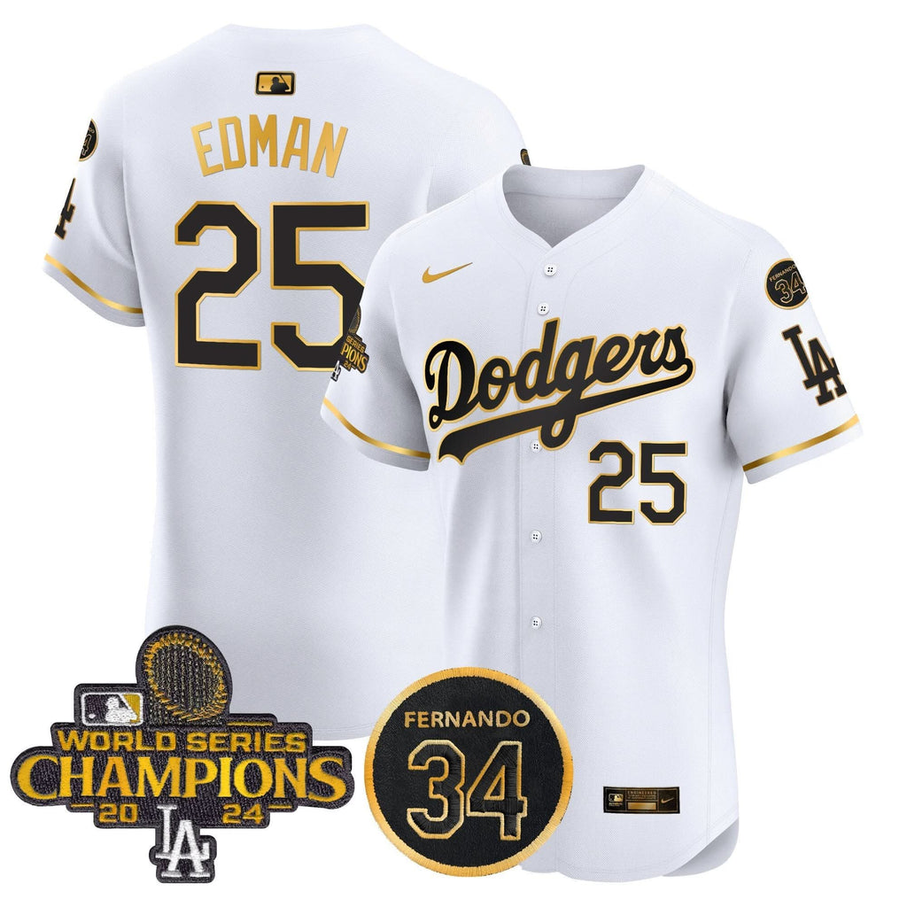LAD 2024 World Series Champions Patch Vapor Premier Elite Jersey V2 - Stitched