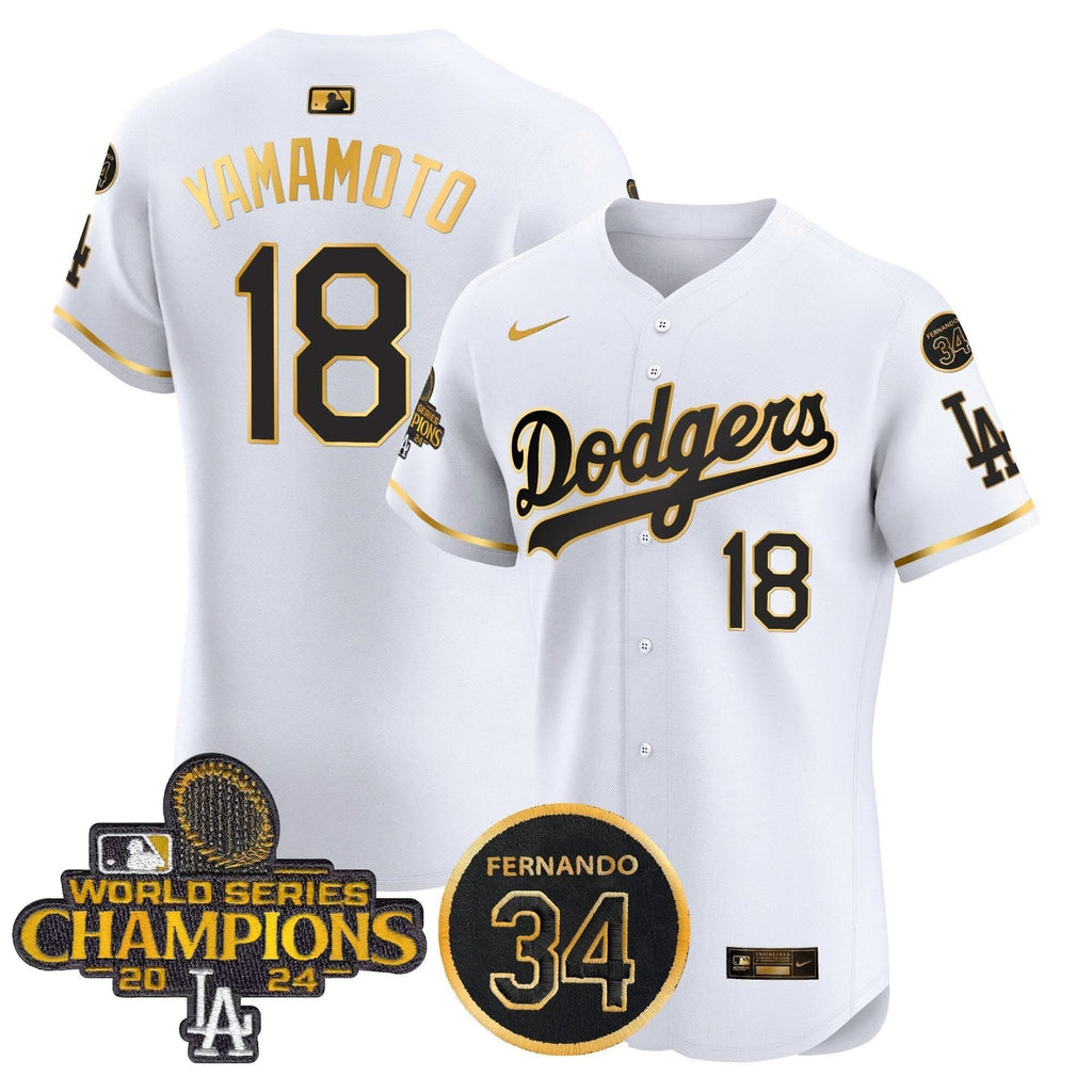 LAD 2024 World Series Champions Patch Vapor Premier Elite Jersey V2 - Stitched