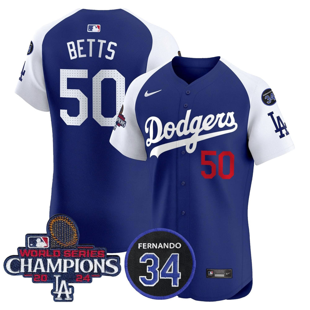 LAD 2024 World Series Champions Patch Vapor Premier Elite Jersey V2 - Stitched