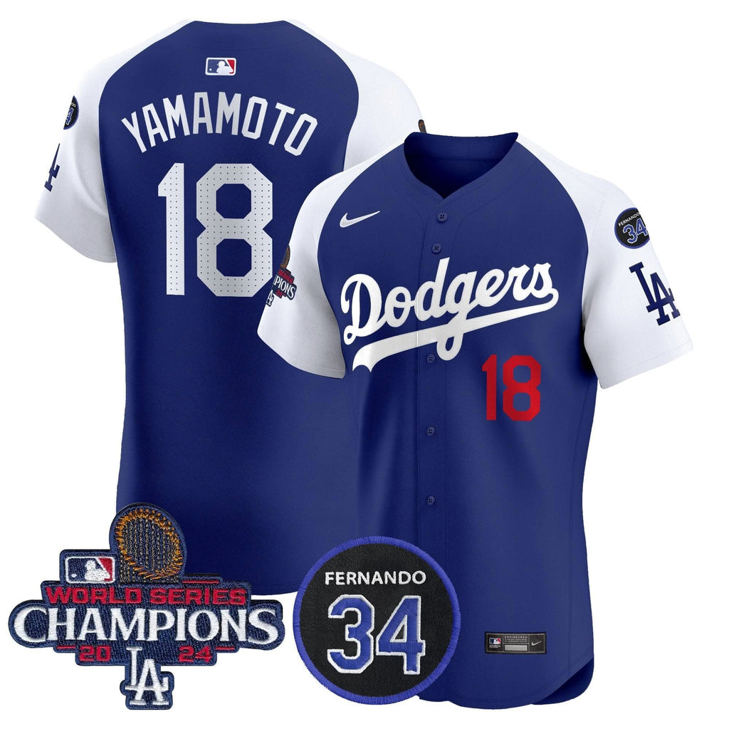 LAD 2024 World Series Champions Patch Vapor Premier Elite Jersey V2 - Stitched