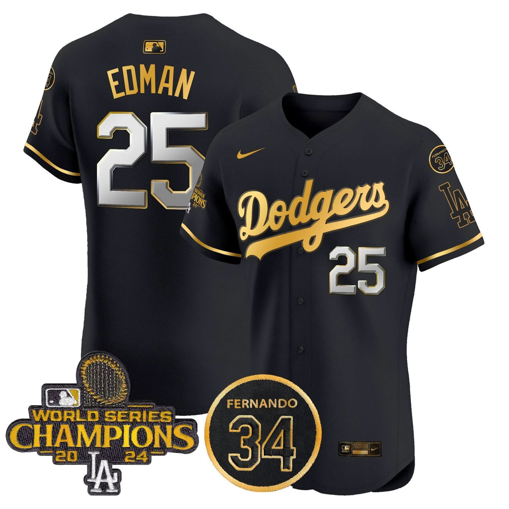 LAD 2024 World Series Champions Patch Vapor Premier Elite Jersey V2 - Stitched