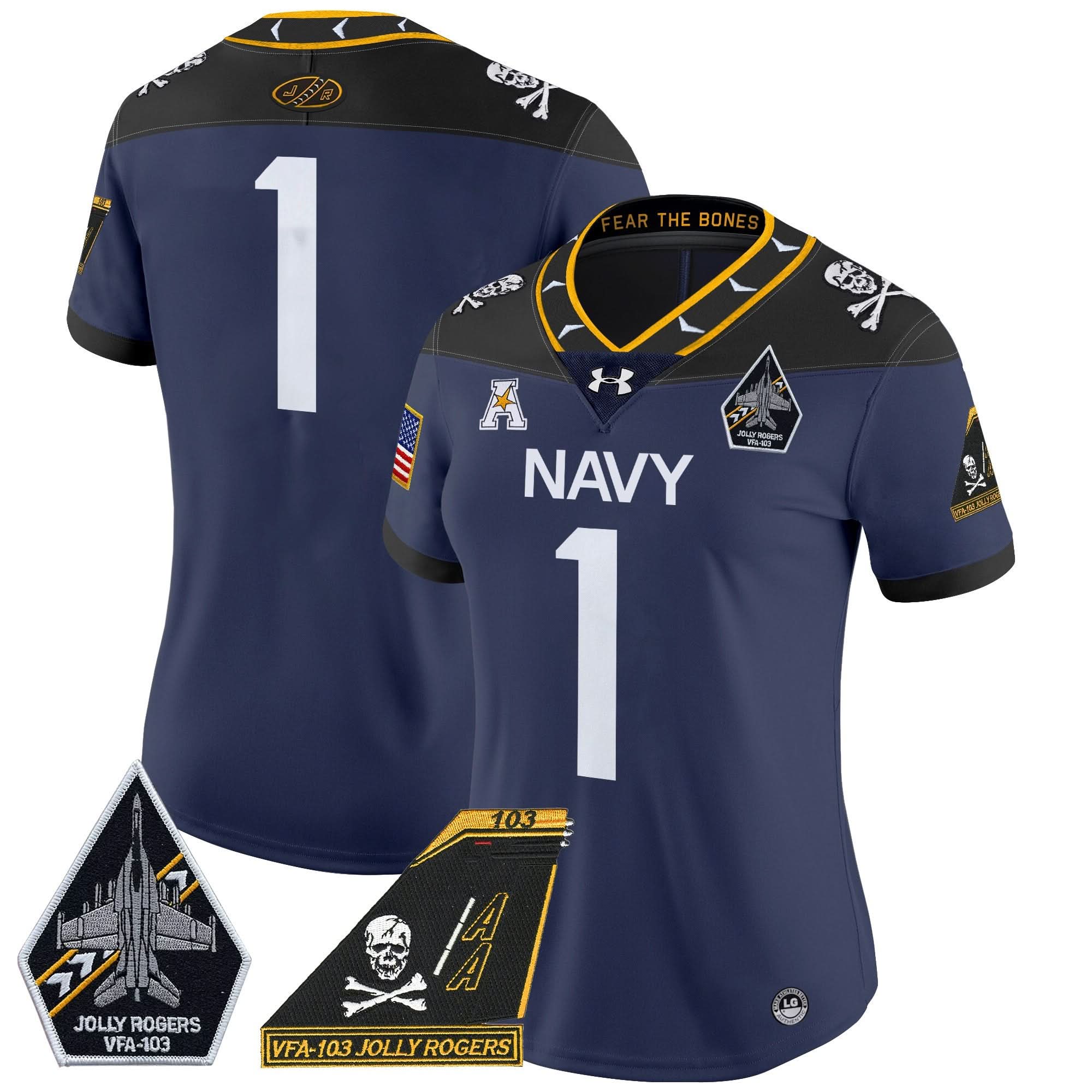 Women's NM 2024 Jolly Rogers Patch Vapor Limited Jersey - Stitched