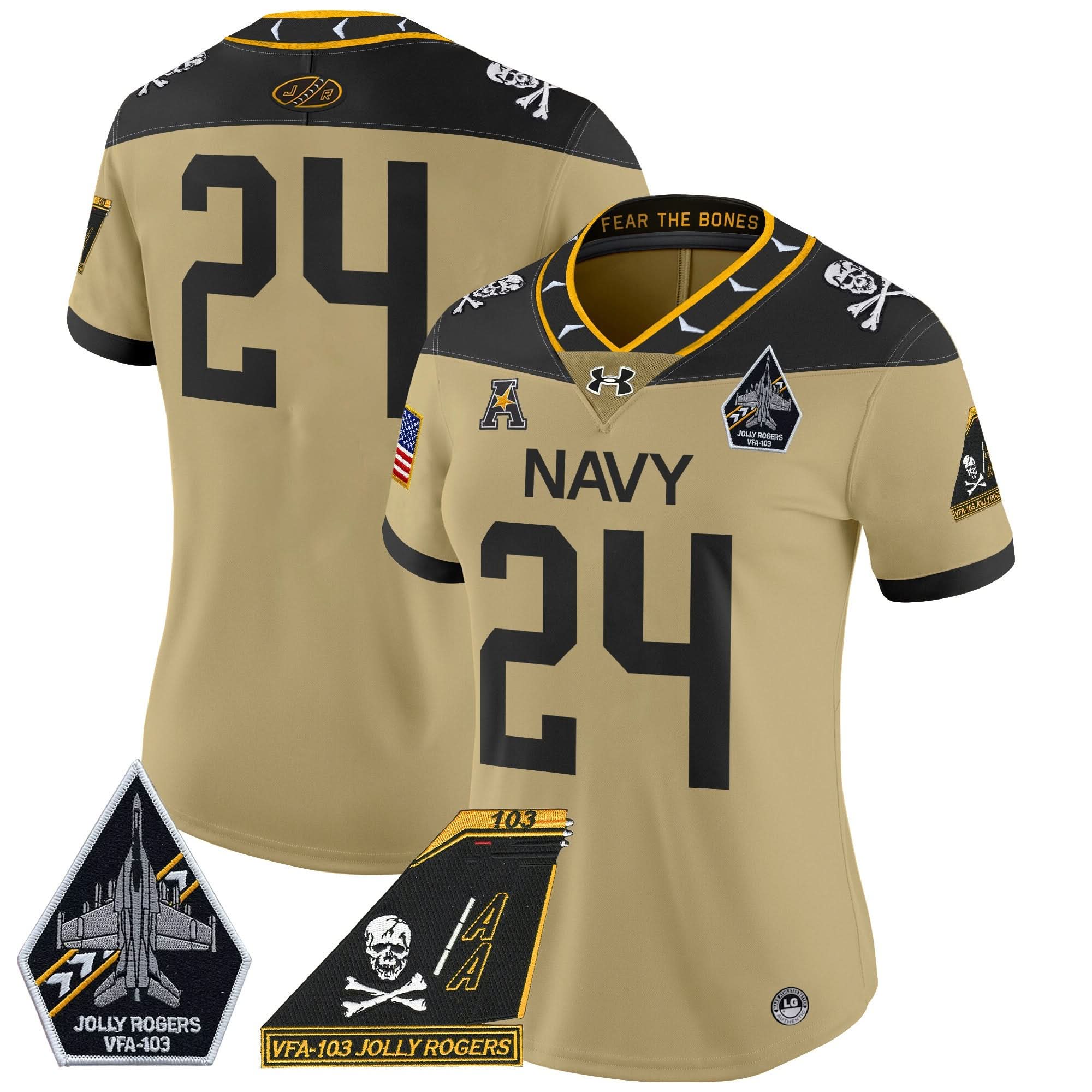 Women's NM 2024 Jolly Rogers Patch Vapor Limited Jersey - Stitched