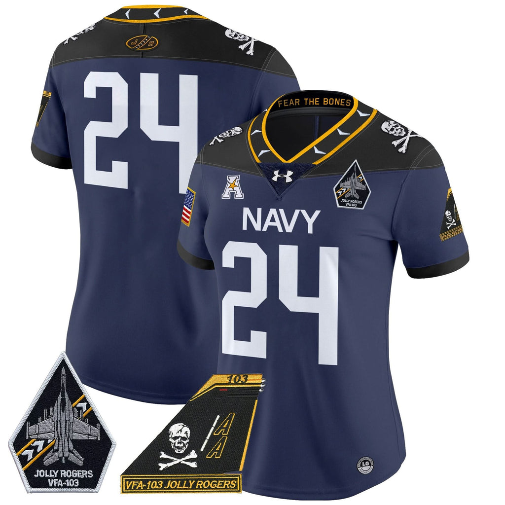 Women's NM 2024 Jolly Rogers Patch Vapor Limited Jersey - Stitched