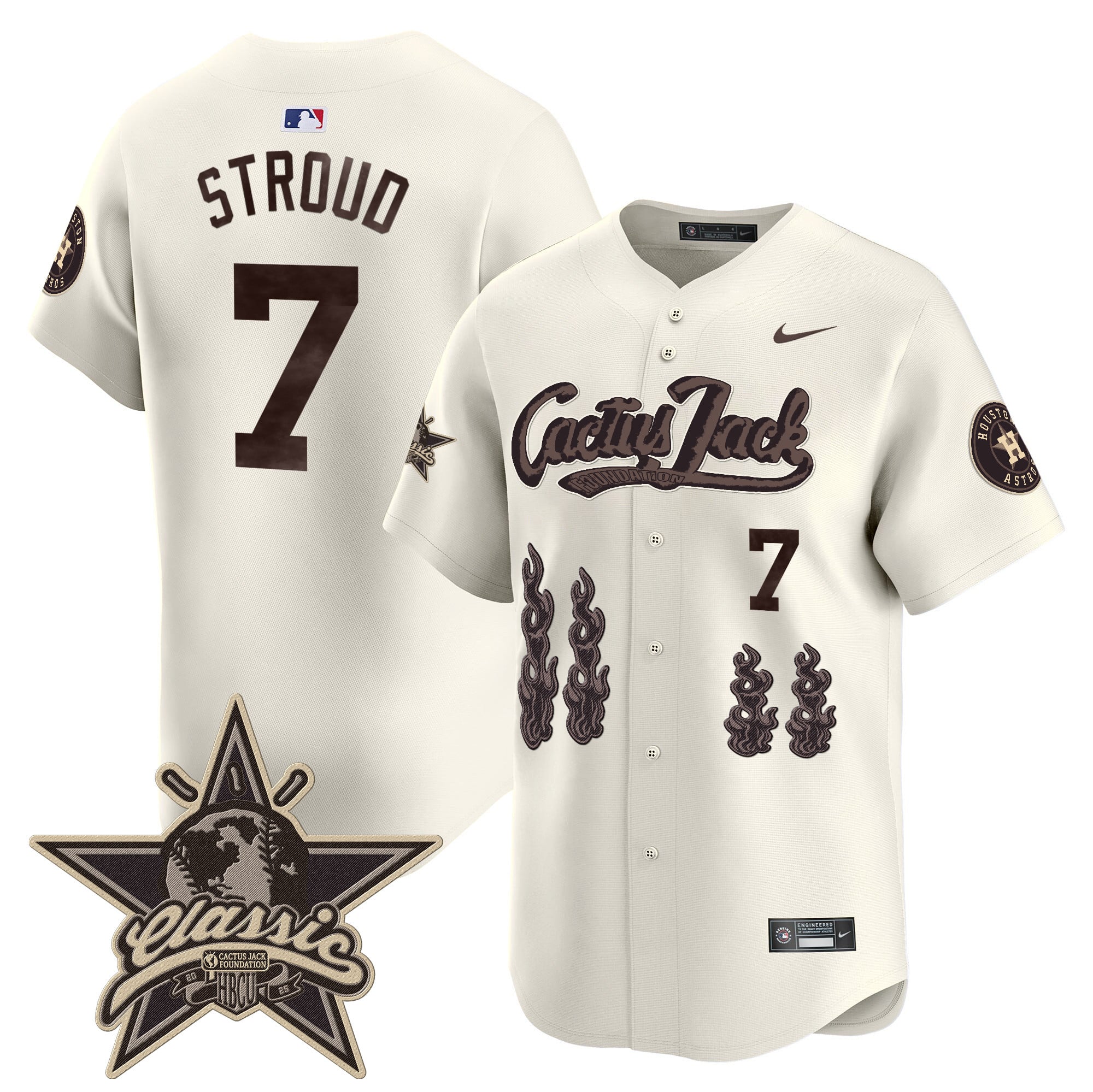 HOU Cactus Jack 2025 Vapor Premier Limited Jersey - Stitched