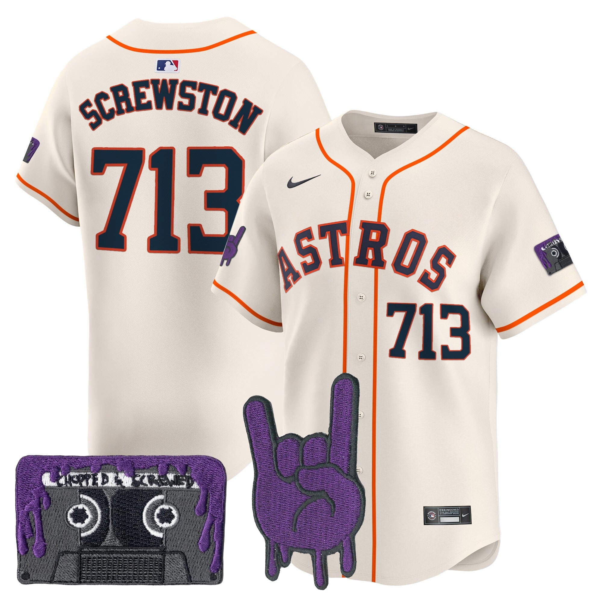 HOU DJ Screw Patch Vapor Premier Limited Jersey - Stitched