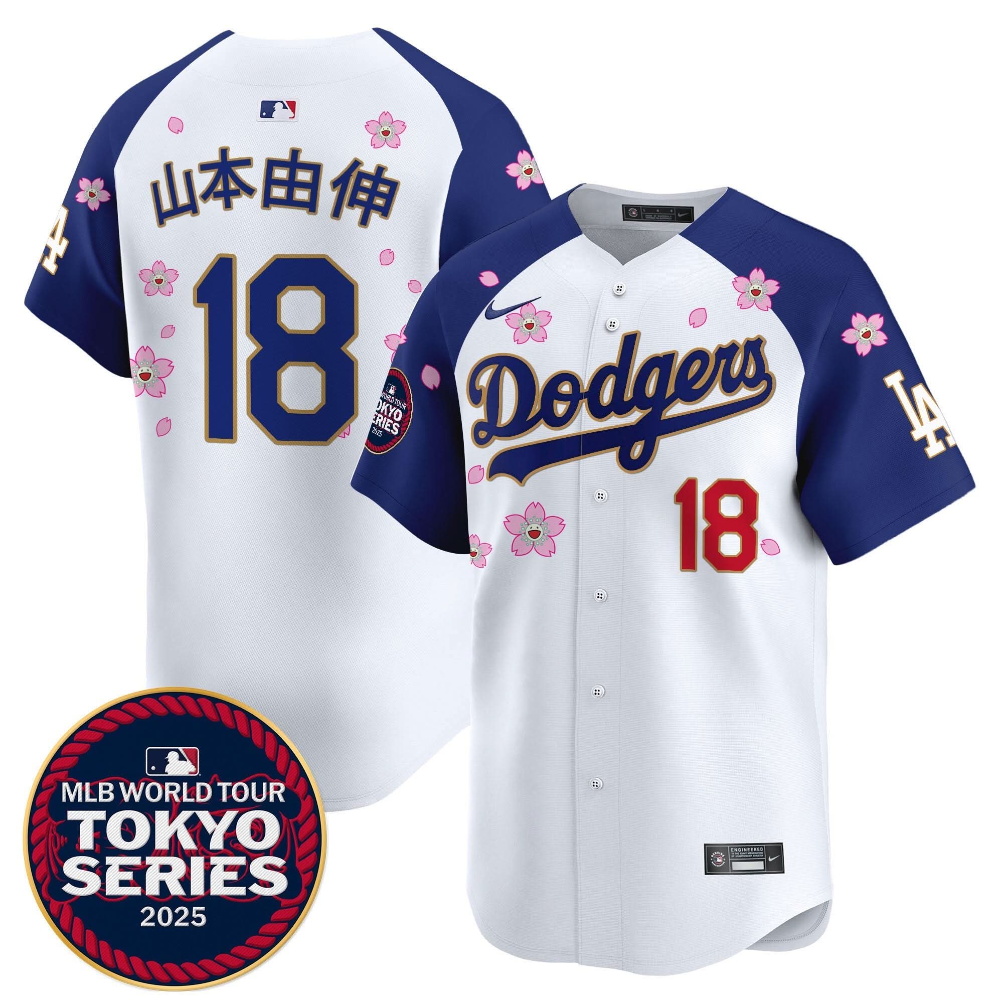 LAD Tokyo Series 2025 Gold Trim Vapor Premier Limited Jersey - Stitched