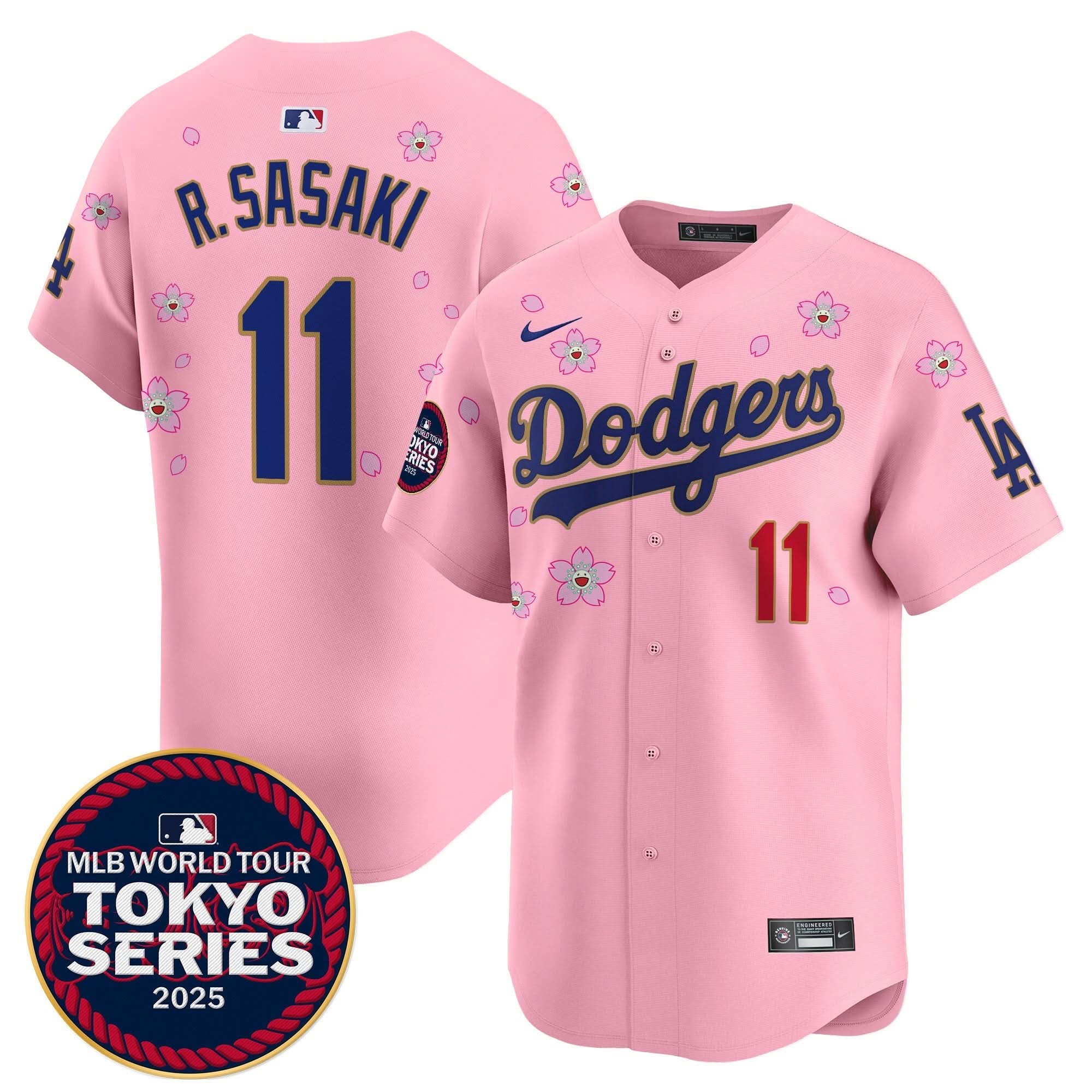 LAD Tokyo Series 2025 Gold Trim Vapor Premier Limited Jersey - Stitched