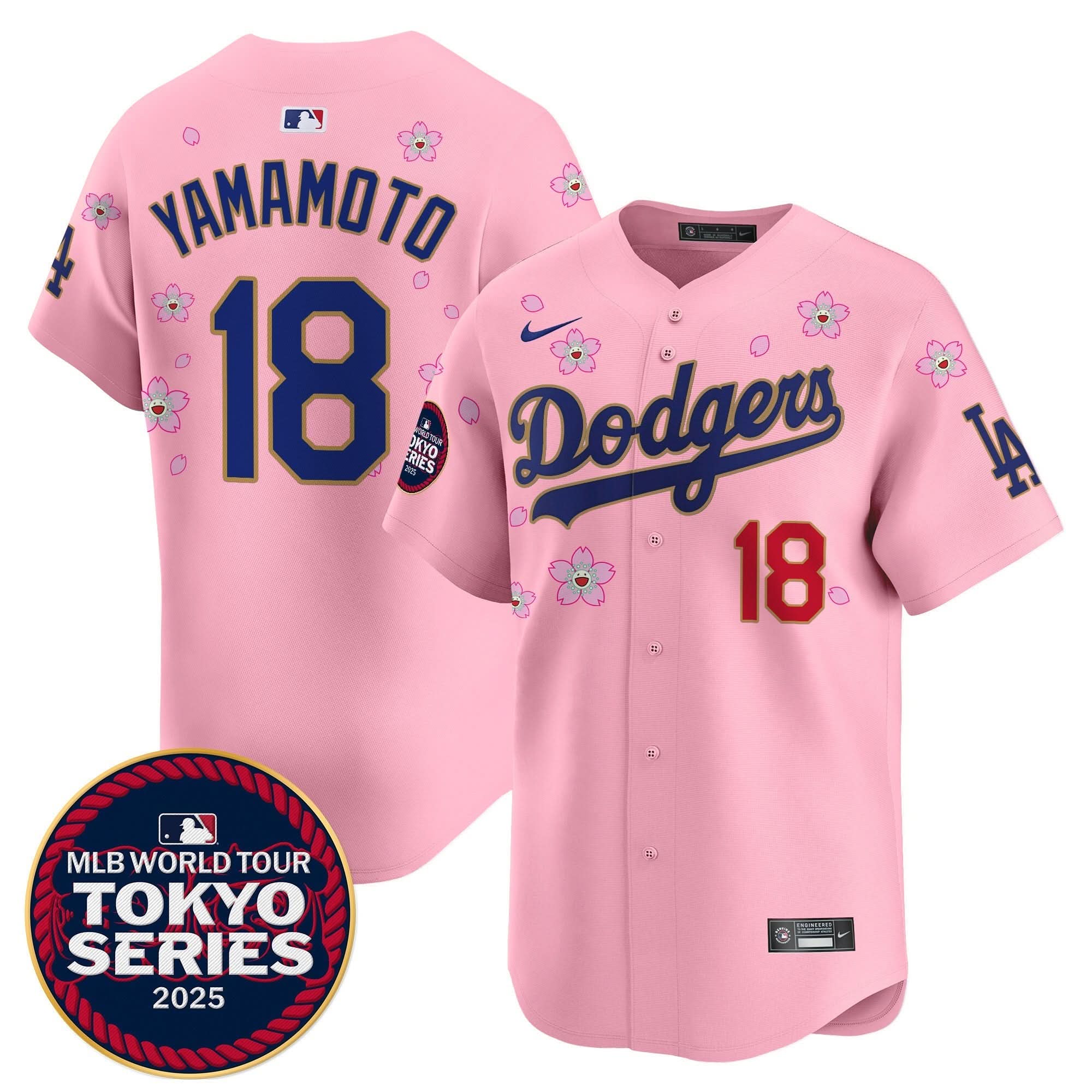 LAD Tokyo Series 2025 Gold Trim Vapor Premier Limited Jersey - Stitched