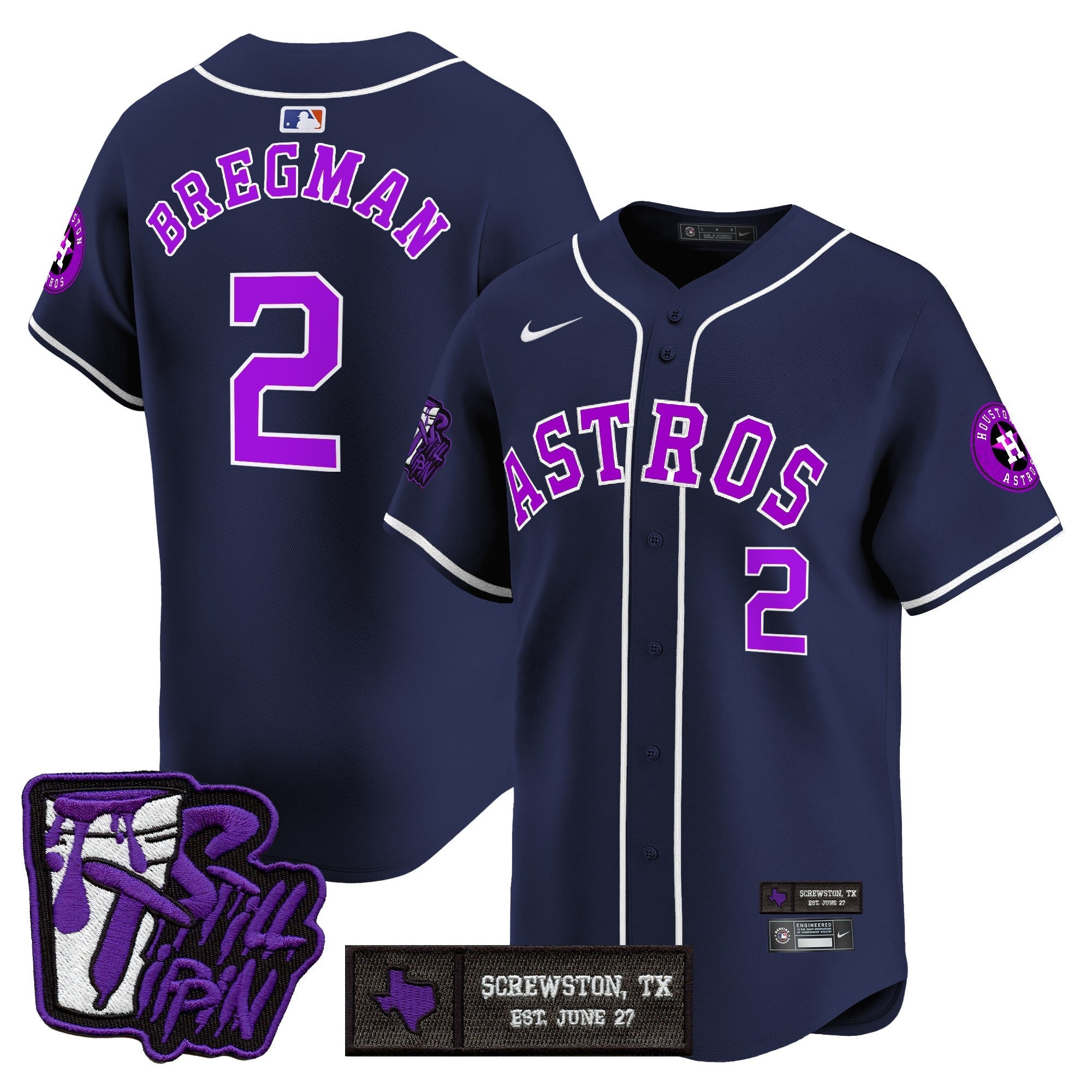 HOU DJ Screw Still Tippin Purple Patch Vapor Premier Limited Jersey - Stitched