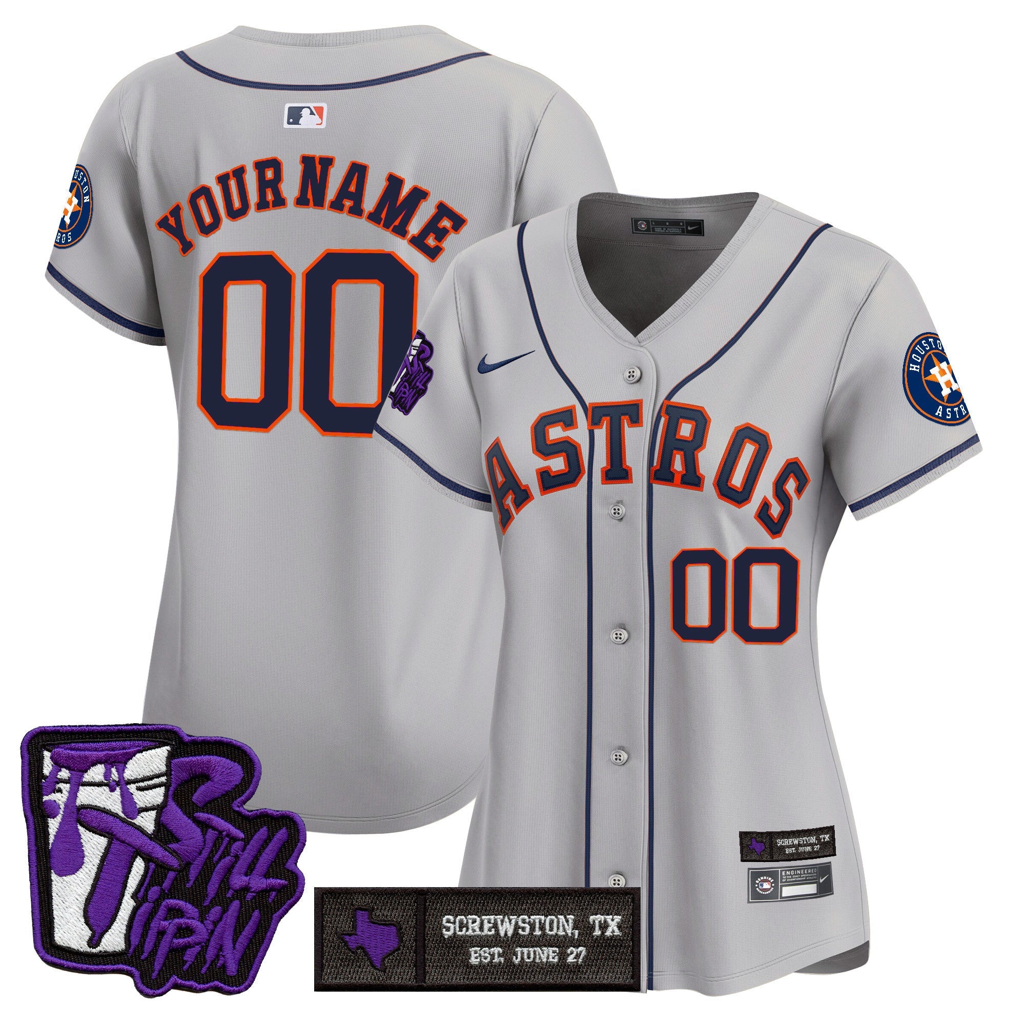 HOU DJ Screw Still Tippin Purple Patch Vapor Premier Limited Custom Jersey - Stitched