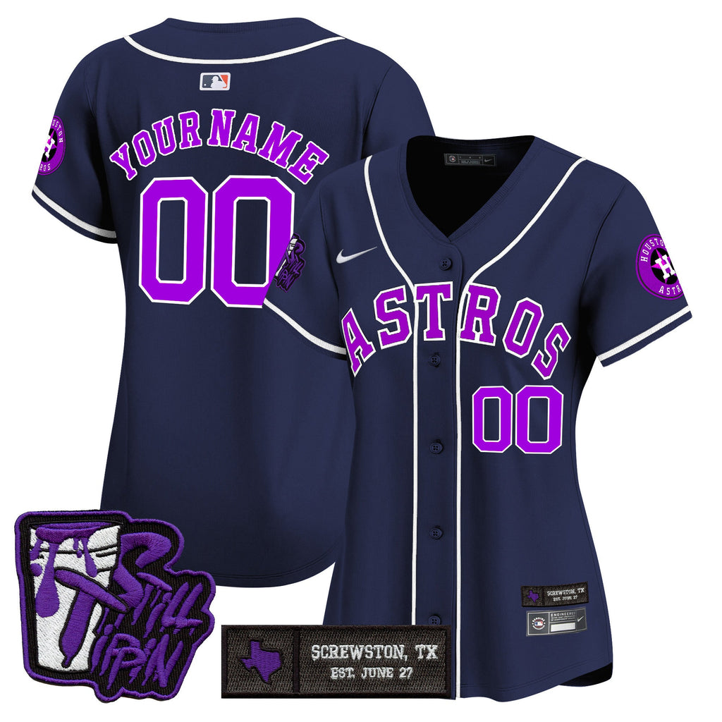 HOU DJ Screw Still Tippin Purple Patch Vapor Premier Limited Custom Jersey - Stitched