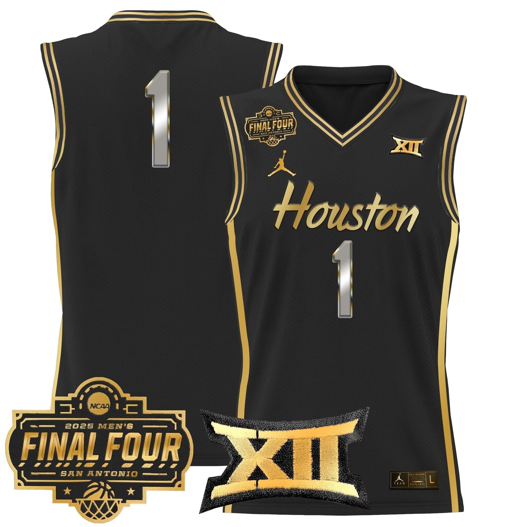 HOU 2025 Final Four Patch Basketball Jersey - Stitched