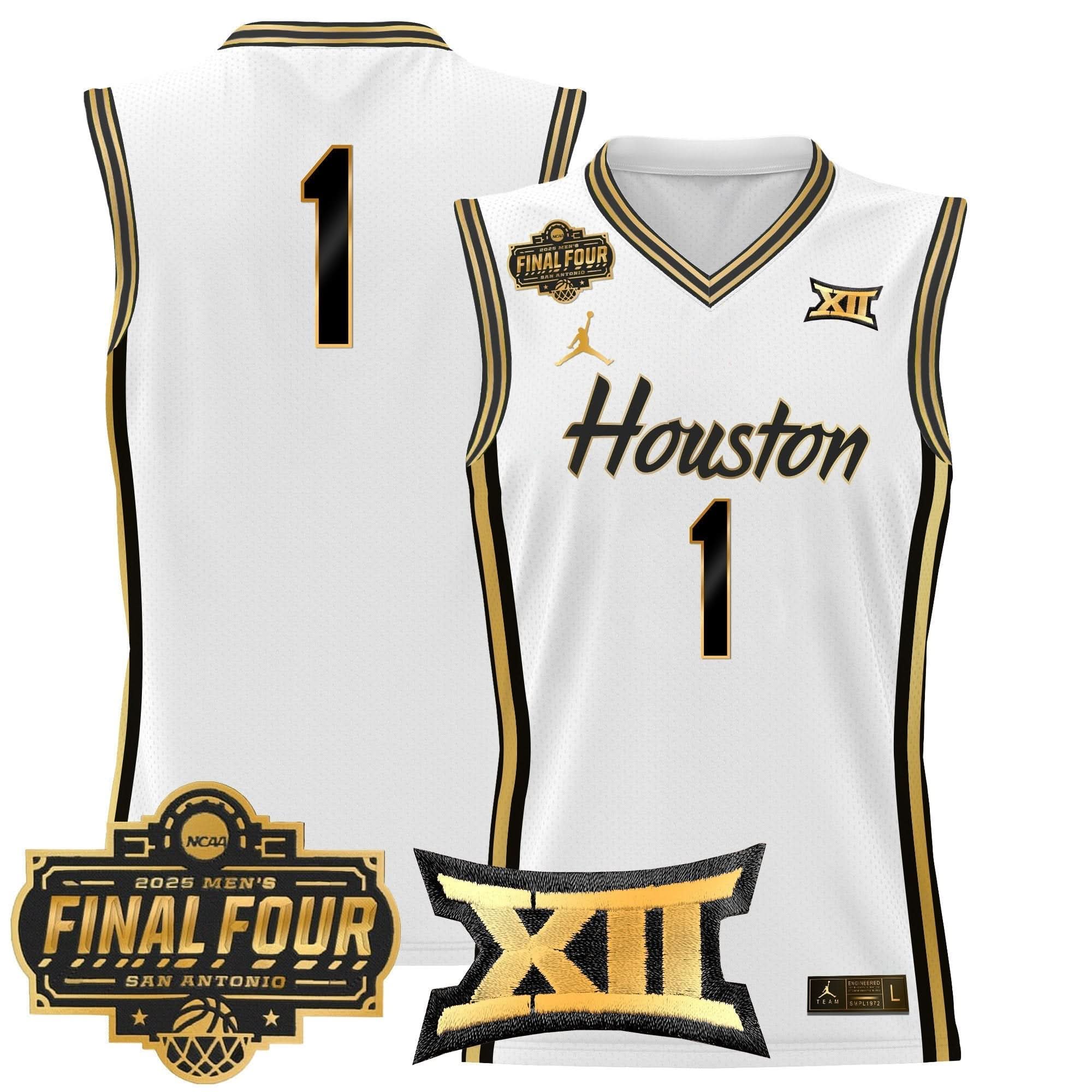 HOU 2025 Final Four Patch Basketball Jersey - Stitched