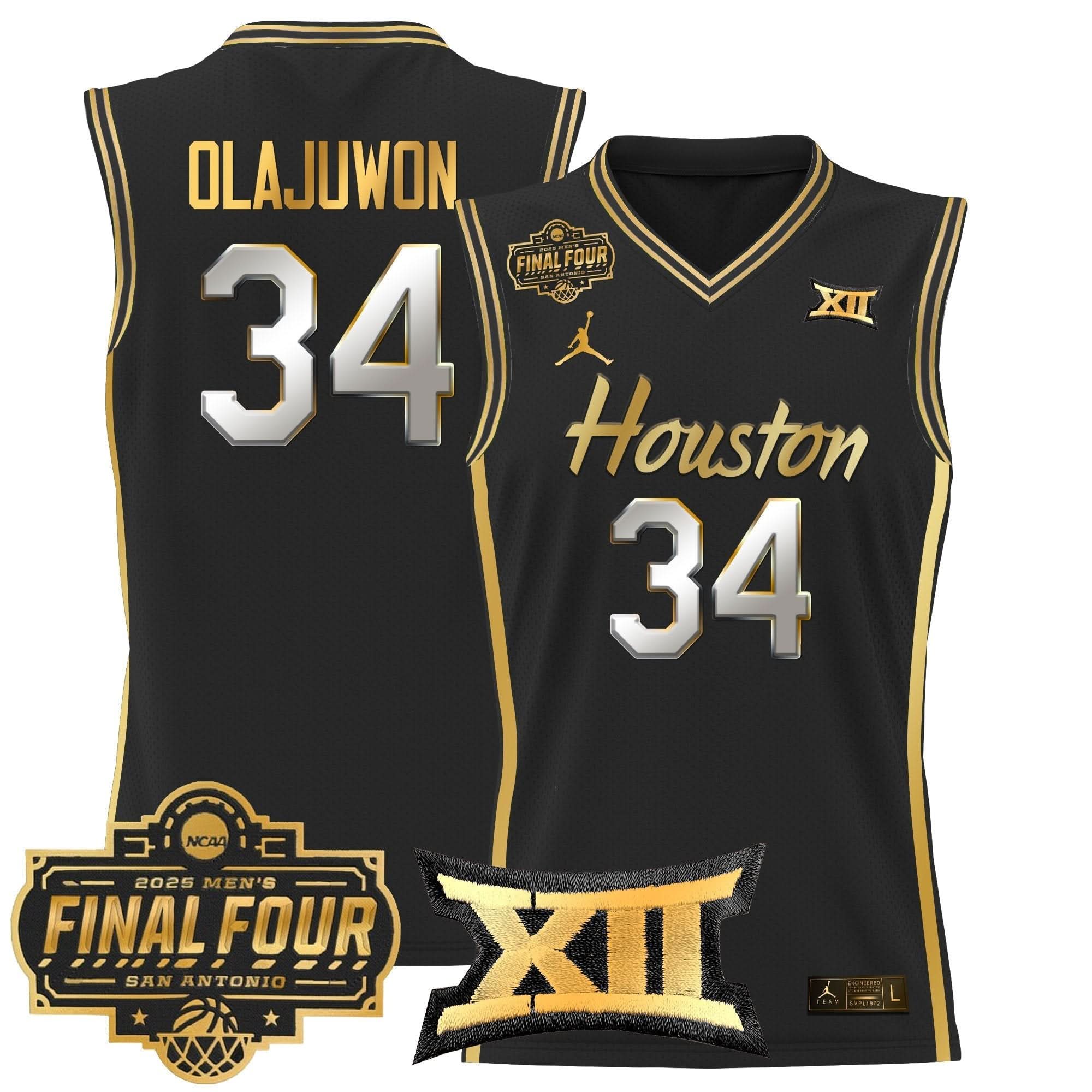 HOU 2025 Final Four Patch Basketball Jersey - Stitched