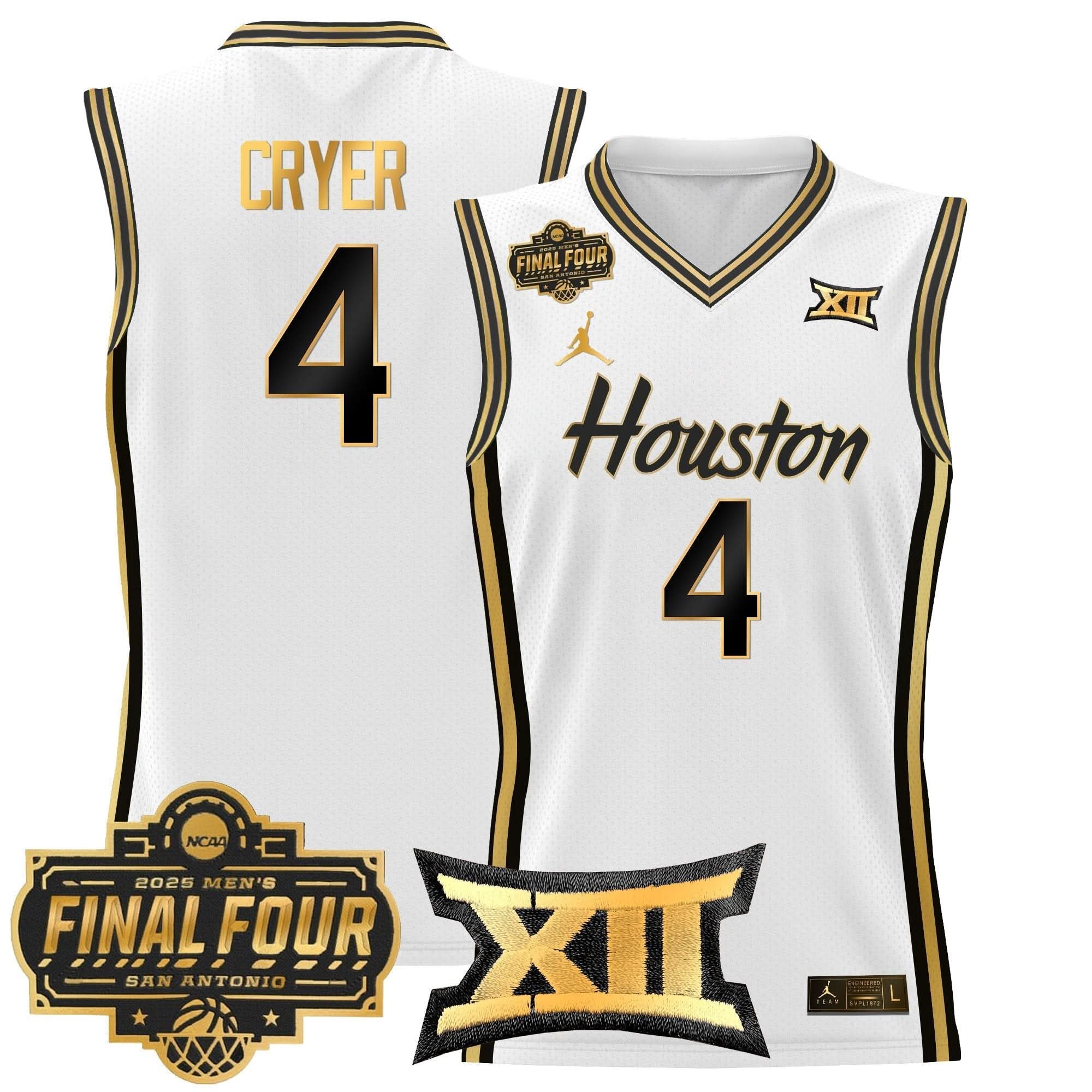 HOU 2025 Final Four Patch Basketball Jersey - Stitched