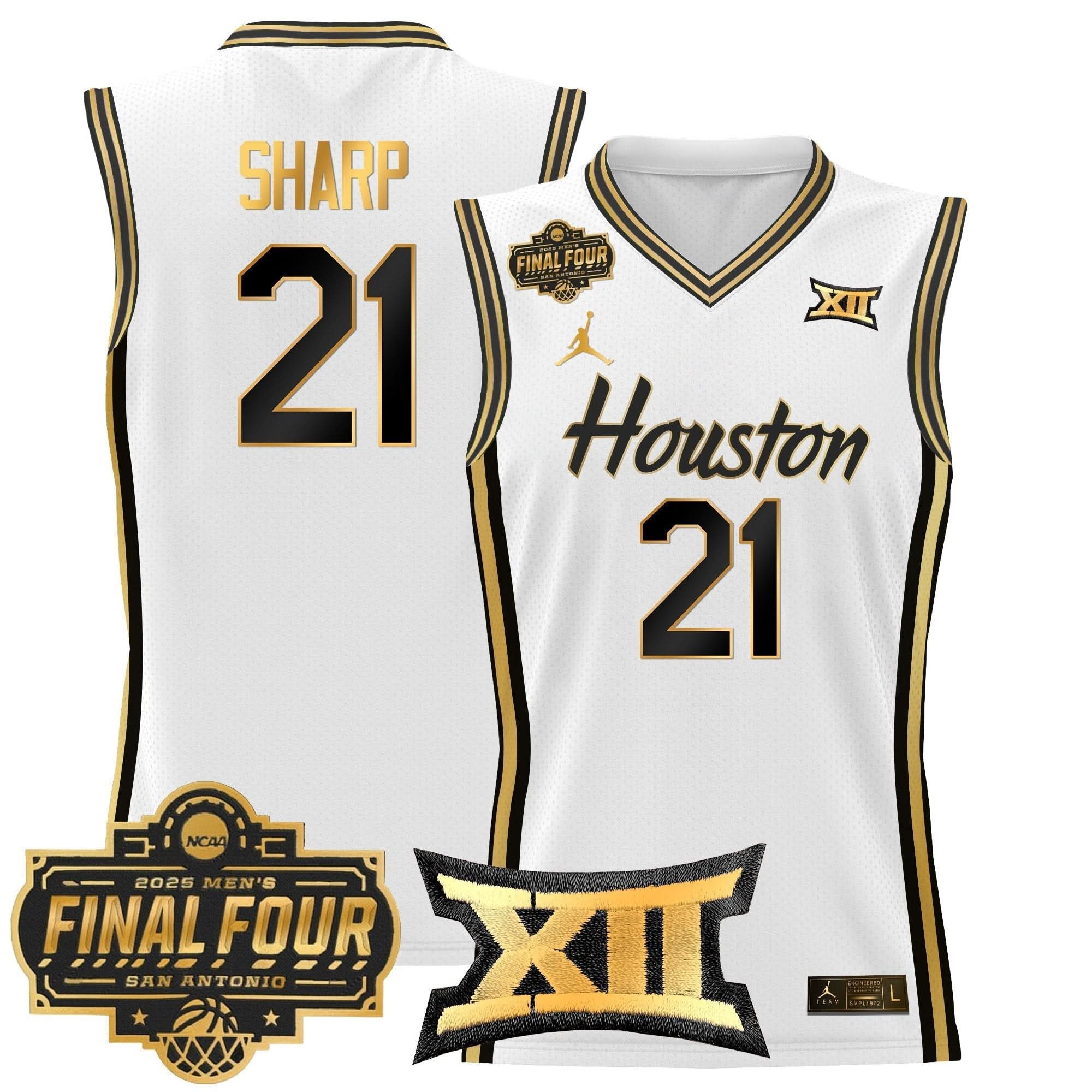 HOU 2025 Final Four Patch Basketball Jersey - Stitched