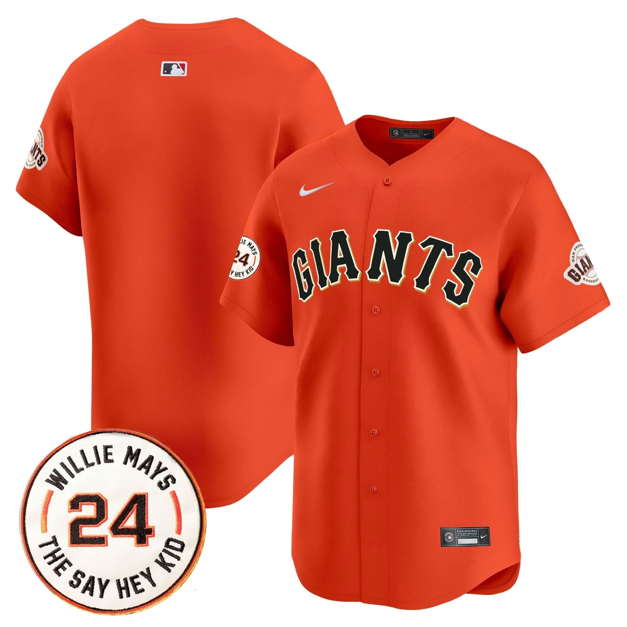 SFG 2025 Willie Mays Patch Vapor Premier Limited Jersey - Stitched