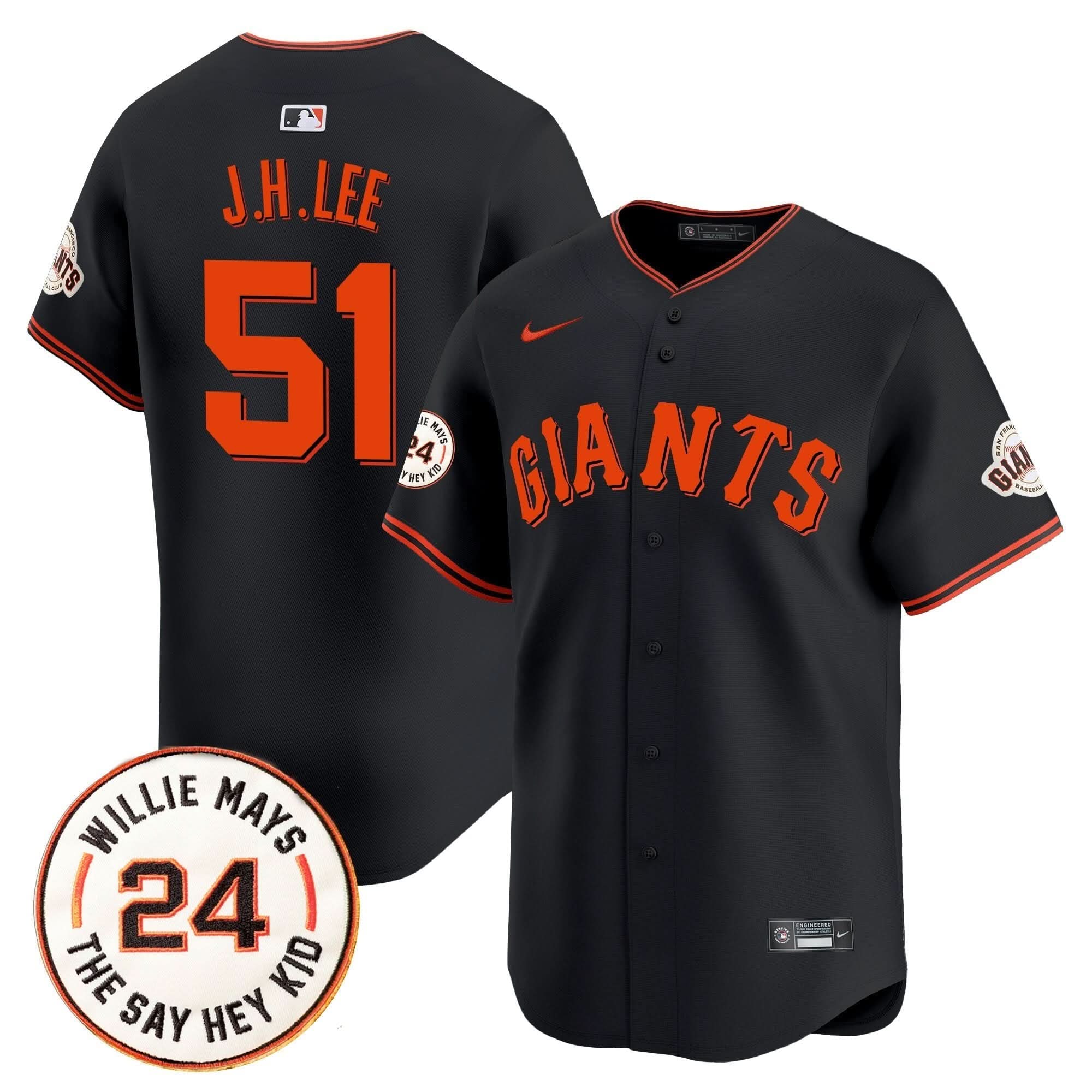 SFG 2025 Willie Mays Patch Vapor Premier Limited Jersey - Stitched