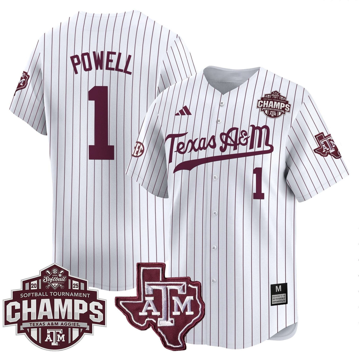 Aggies 2025 SEC Softball Conference Tournament Champions Patch Vapor Premier Limited Jersey - Stitched