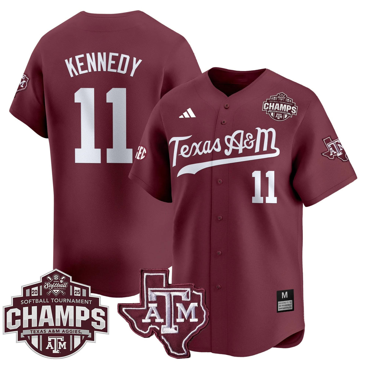 Aggies 2025 SEC Softball Conference Tournament Champions Patch Vapor Premier Limited Jersey - Stitched