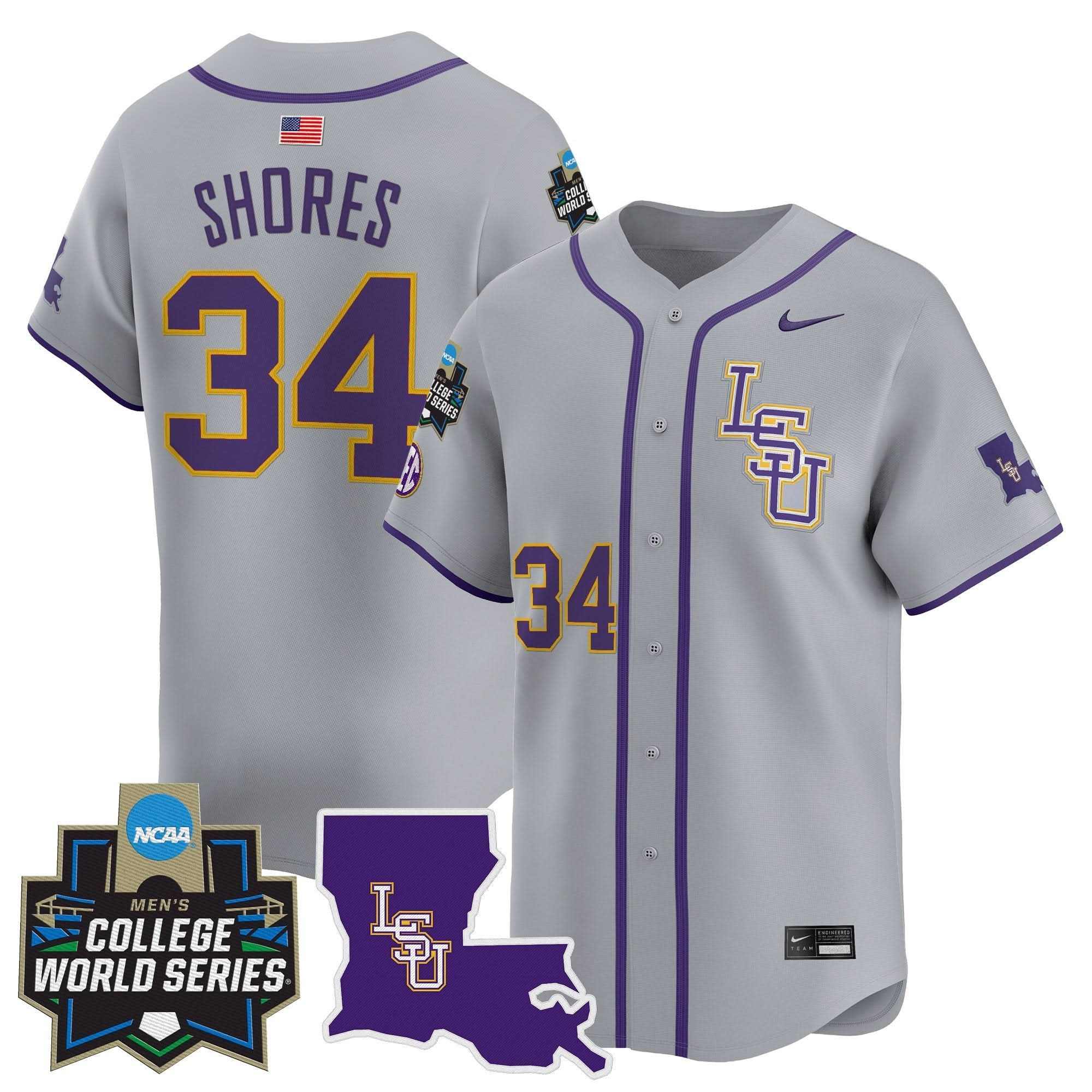 LSU 2025 World Series Vapor Premier Limited Jersey - Stitched