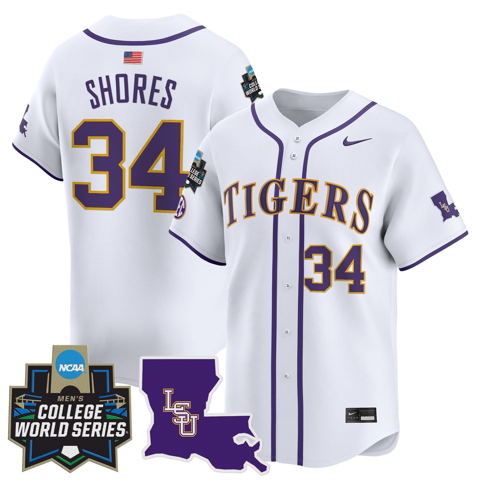 LSU 2025 World Series Vapor Premier Limited Jersey - Stitched