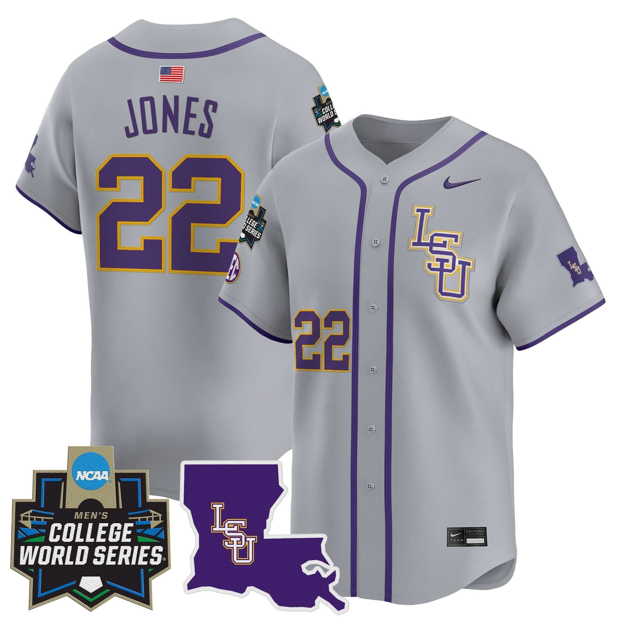 LSU 2025 World Series Vapor Premier Limited Jersey - Stitched