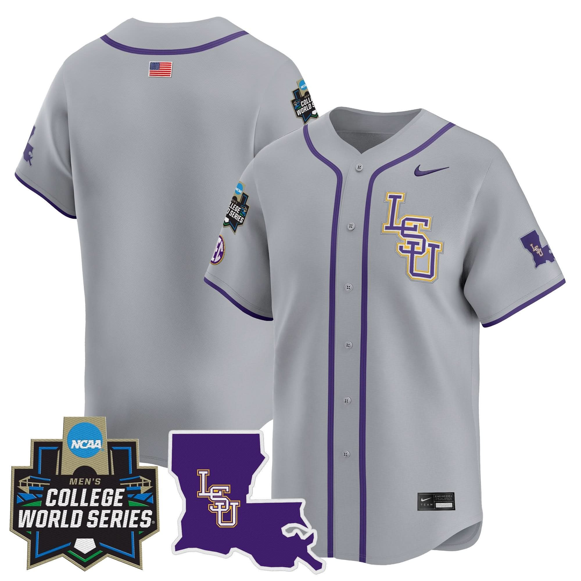 LSU 2025 World Series Vapor Premier Limited Jersey - Stitched