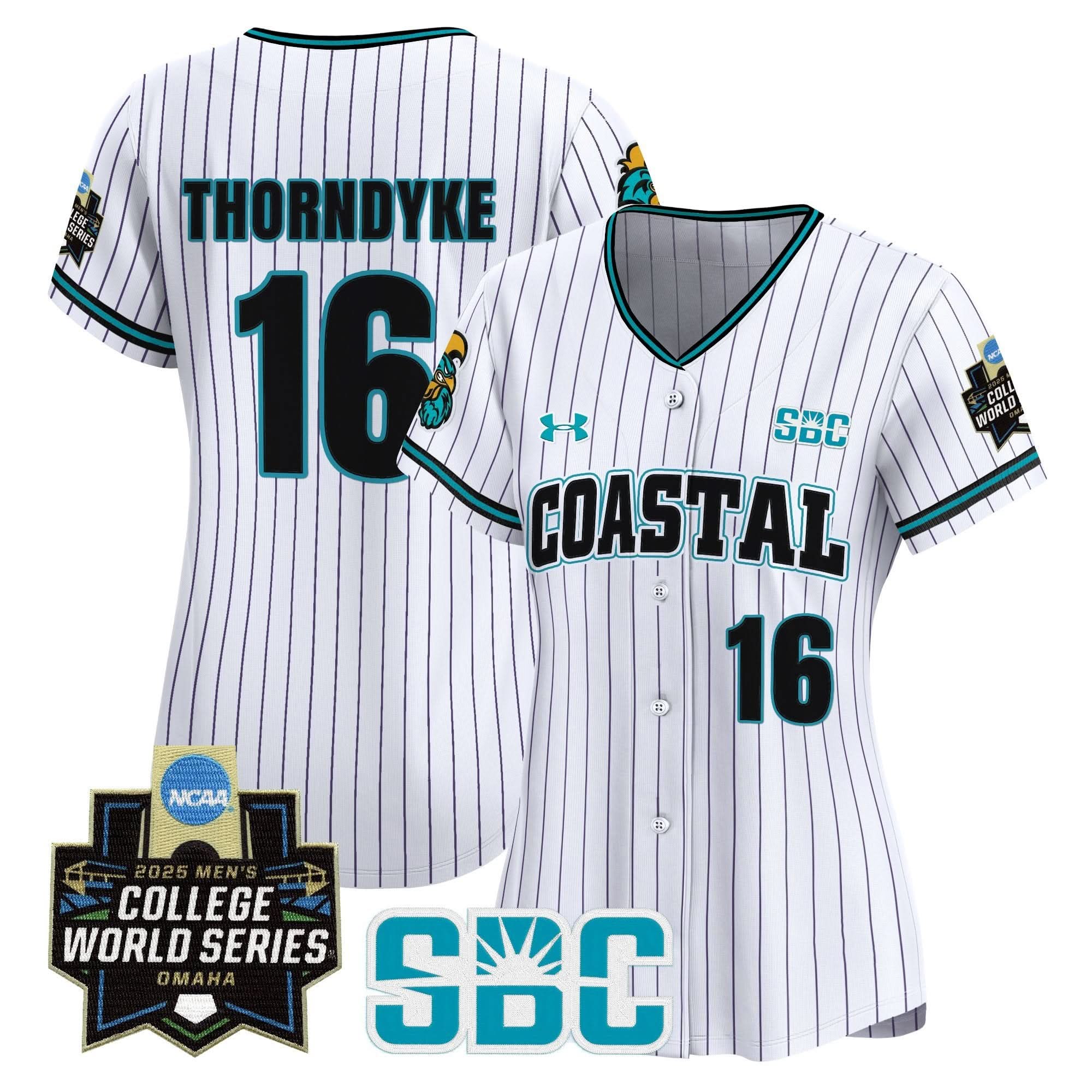 Women's Coastal Carolina Chanticleers 2025 World Series Vapor Premier Limited Jersey - Stitched