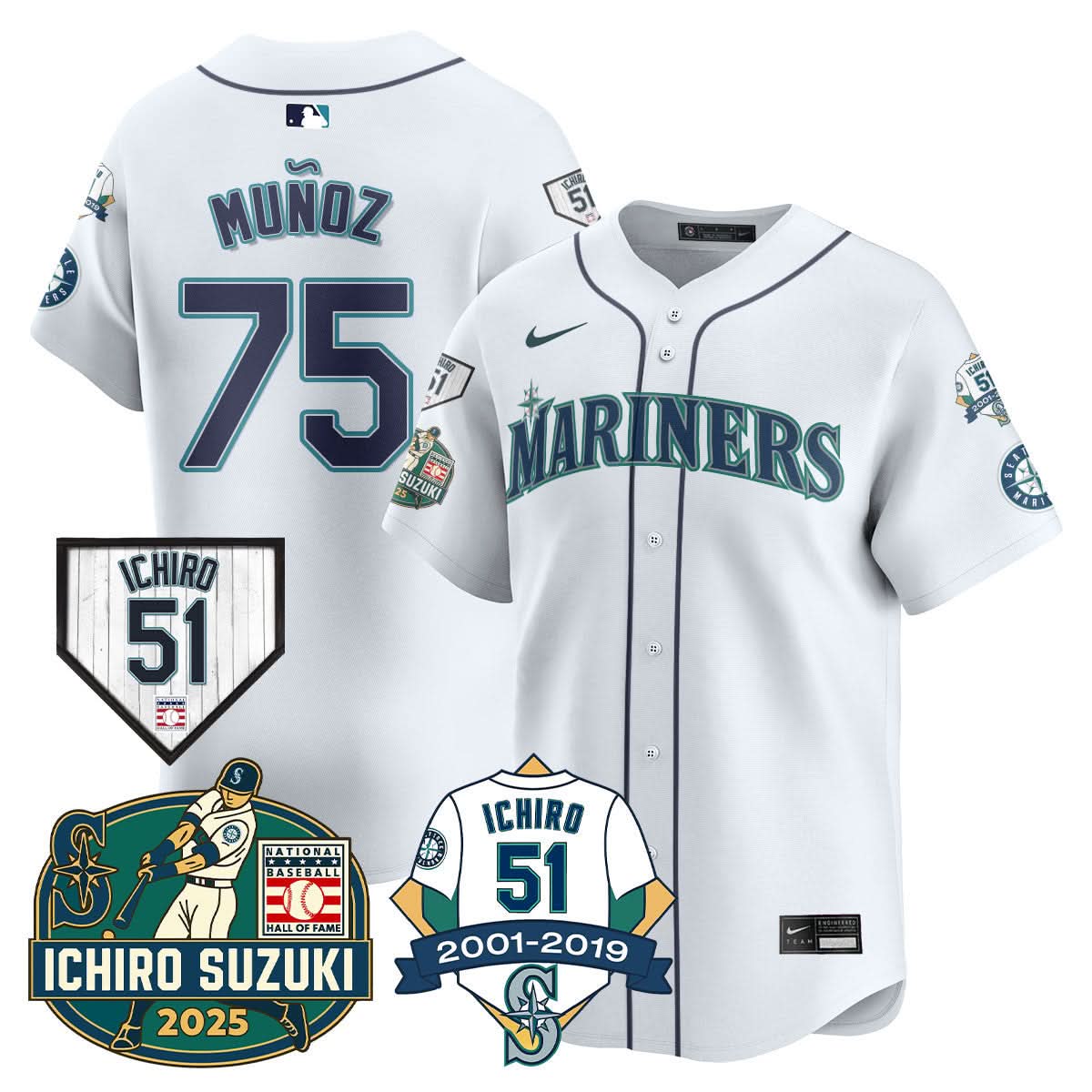 SM Ichiro Number Retirement Jersey - Stitched