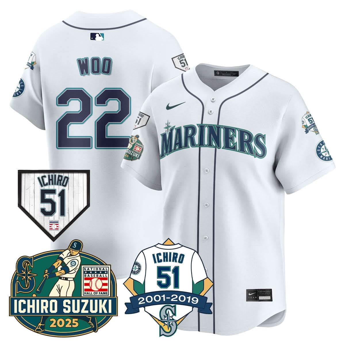 SM Ichiro Number Retirement Jersey - Stitched
