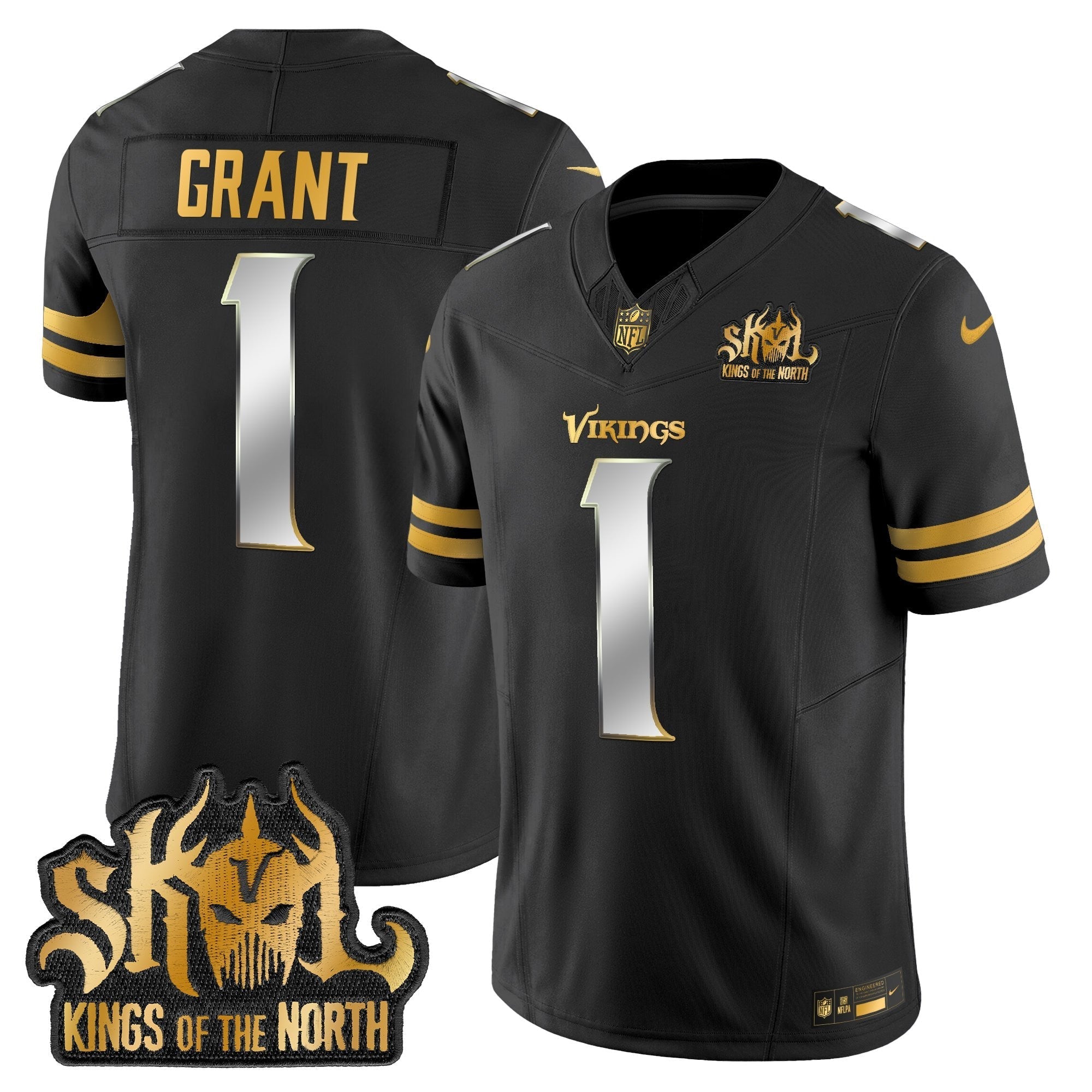 MIN 2025 Gold Vapor Limited Jersey - Kings Of The North Patch