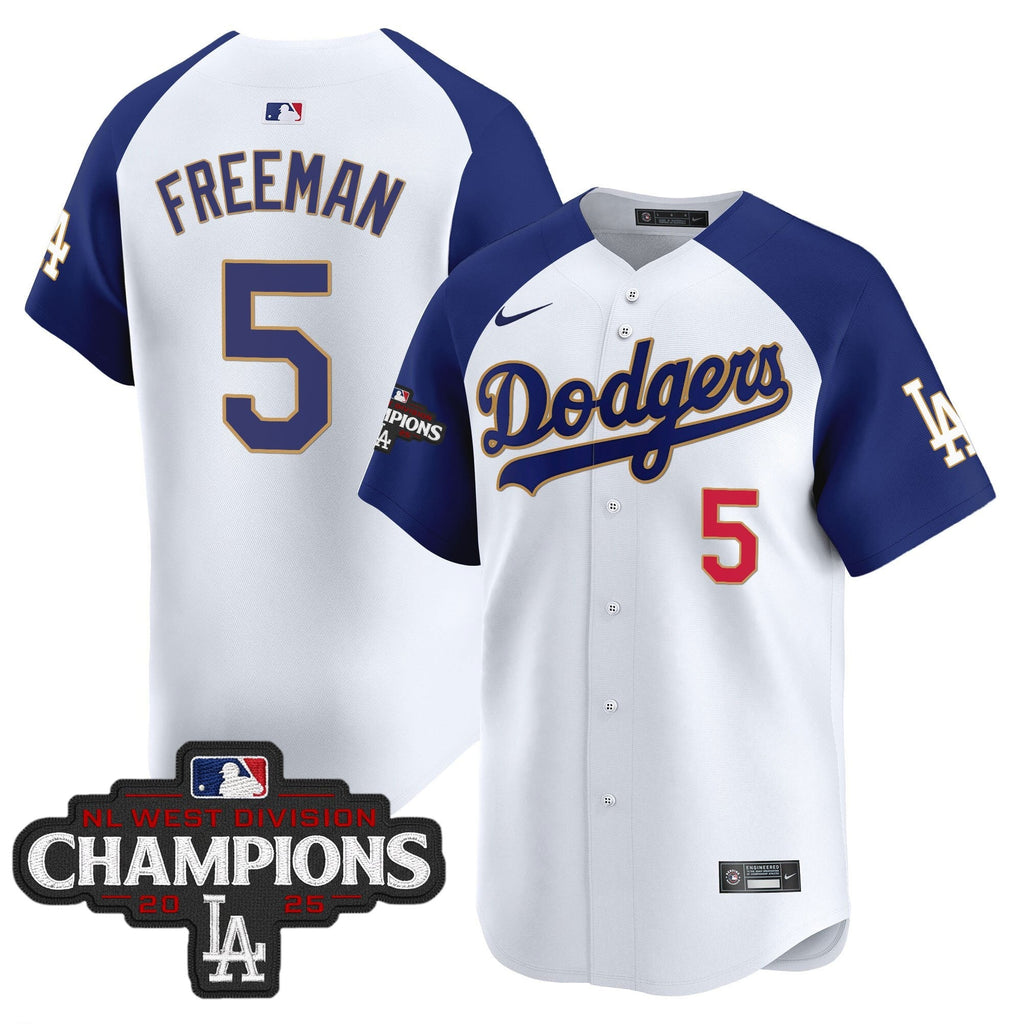 LAD 2025 NL West Division Champions Patch Gold Trim Vapor Premier Limited Jersey - Stitched