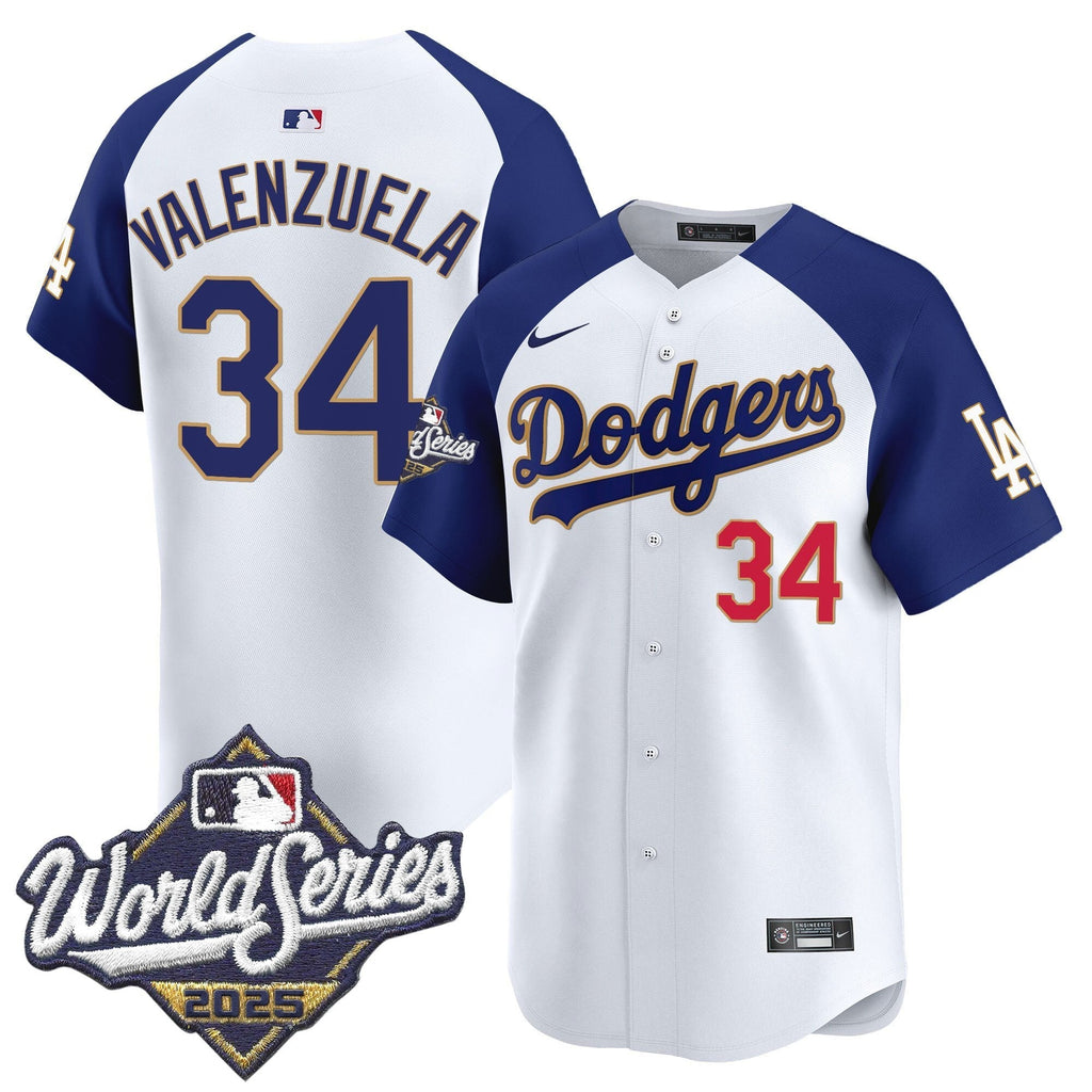 LAD 2025 World Series Gold Trim Vapor Premier Limited Jersey - Stitched