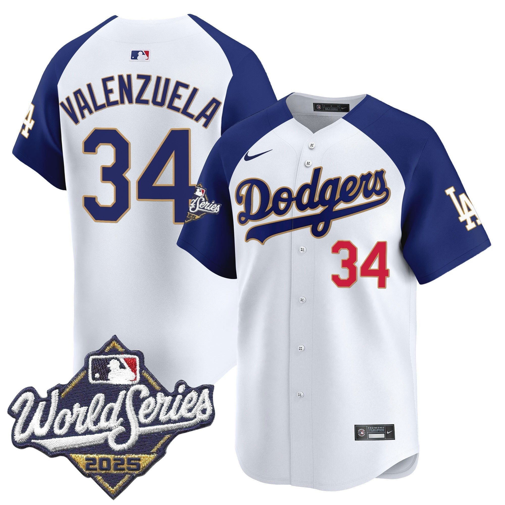LAD 2025 World Series Gold Trim Vapor Premier Limited Jersey - Stitched